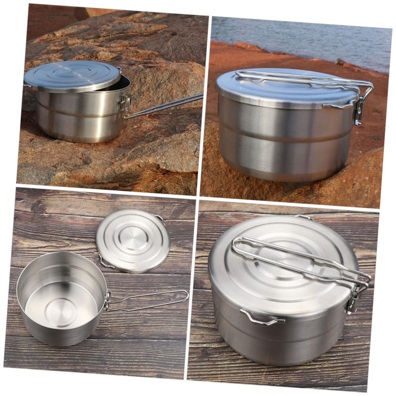 Portapranzo Bento Rotondo 1 Pz in Acciaio Inox Argento | Design Sigillato, Portatile e Compatto, Leggero per Picnic e Asporto, Stile Semplice per Adulti e Ragazzo Ragazza