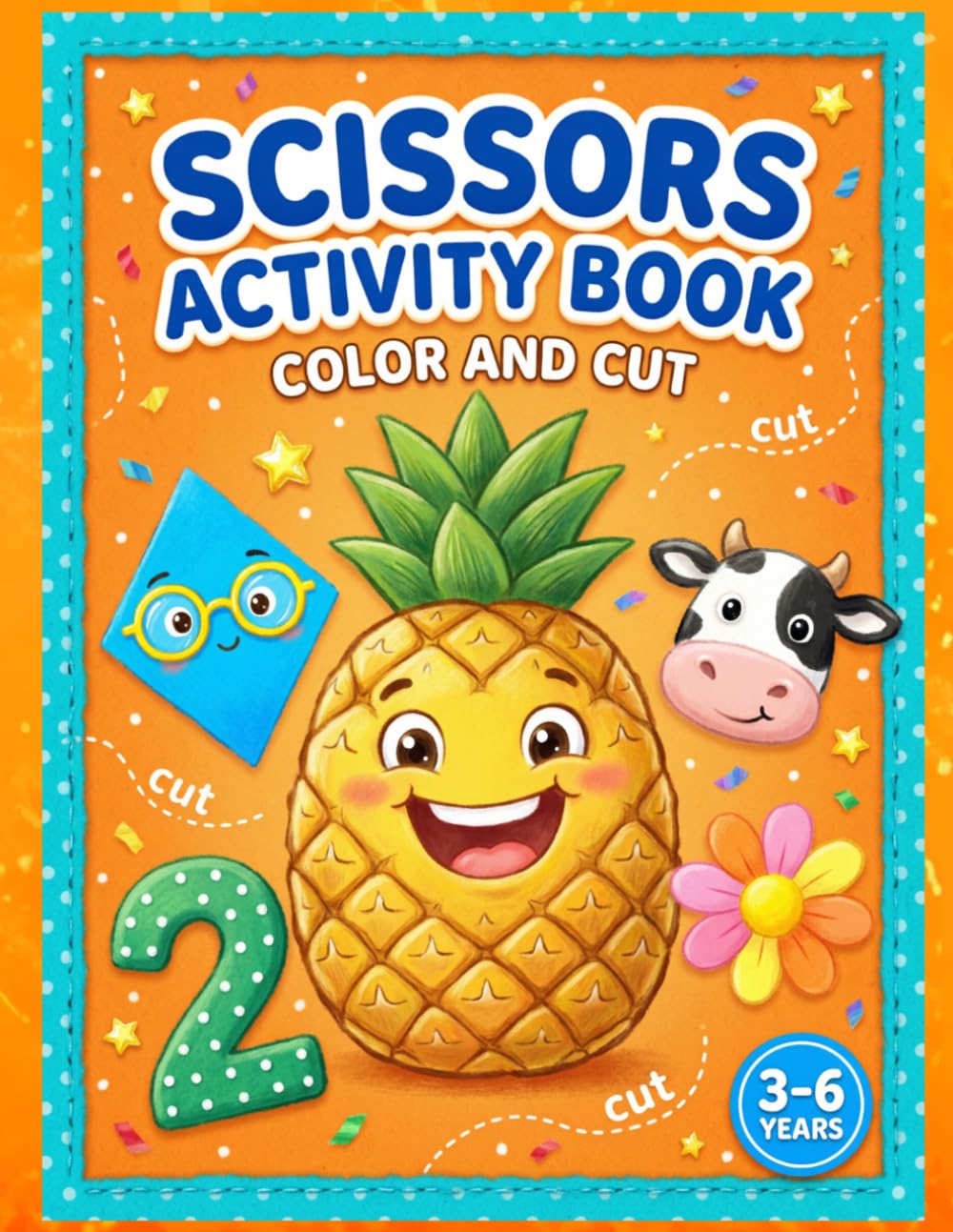 SCISSORS ACTIVITY BOOK COLOR AND CUT: A Fun Preschool Cutting Workbook for Ages 3-5 to Build Fine Motor Skills and Kindergarten Readiness