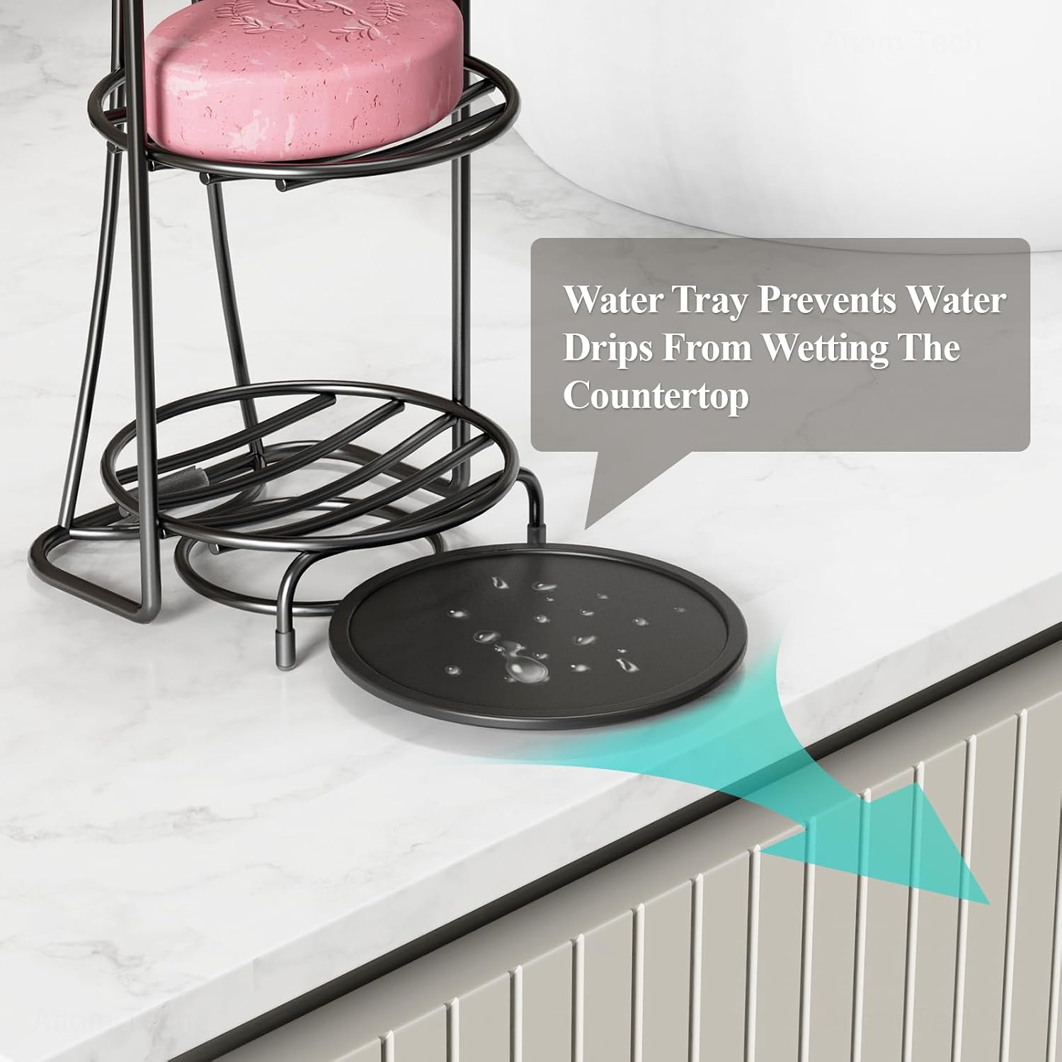 NiHome 4-Tier Soap Holder with Efficient Drainage, Bar Soap Holder for Shower, Shampoo Bar Holder, Shower Soap Holder with Durable Rust-Free Finish (Black) image 4