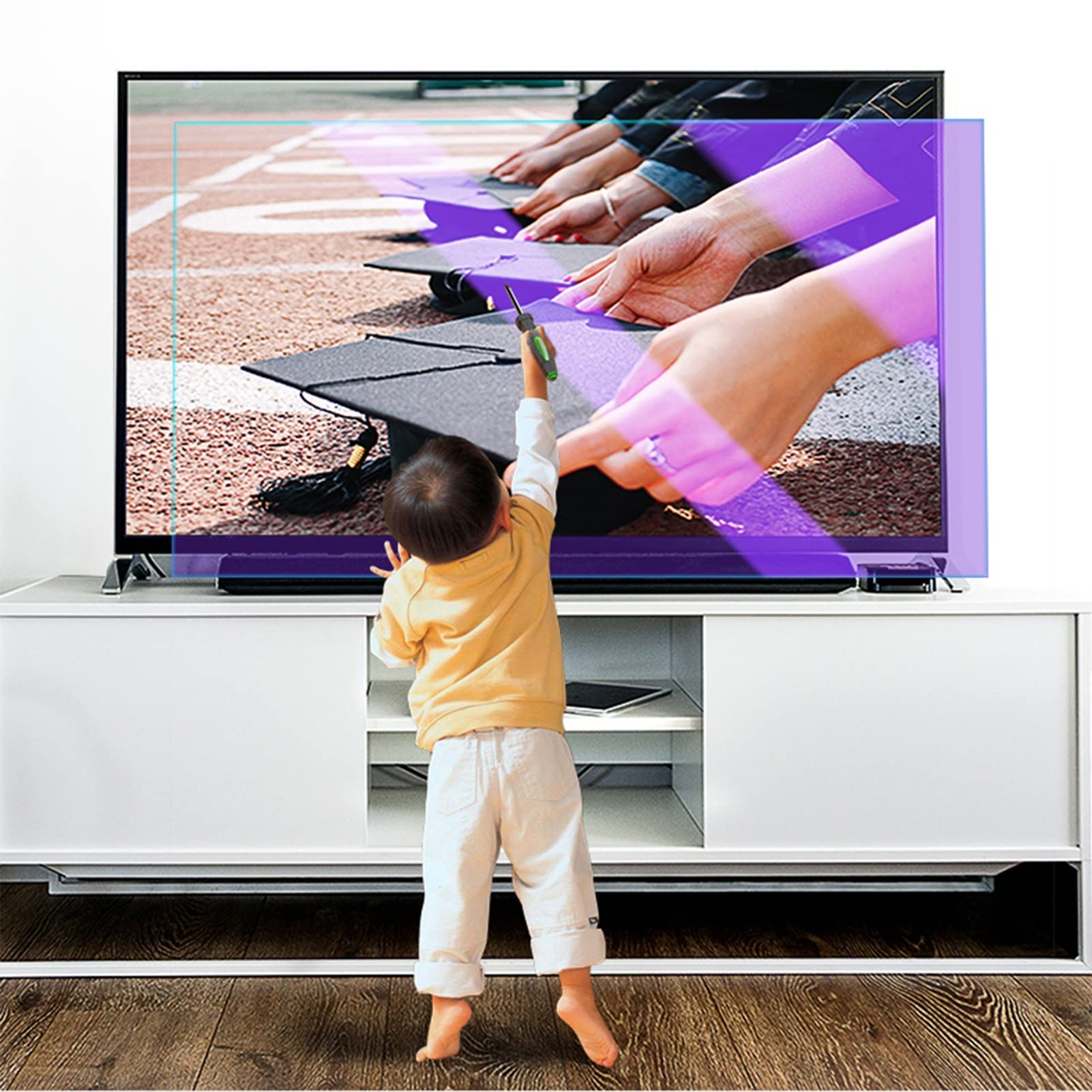 Ochrona ekranu przeciw niebieskiemu światłu łagodząca zmęczenie oczu, pasuje do telewizorów o przekątnej 27-75", monitorów szerokoekranowych itp. (wersja HD)