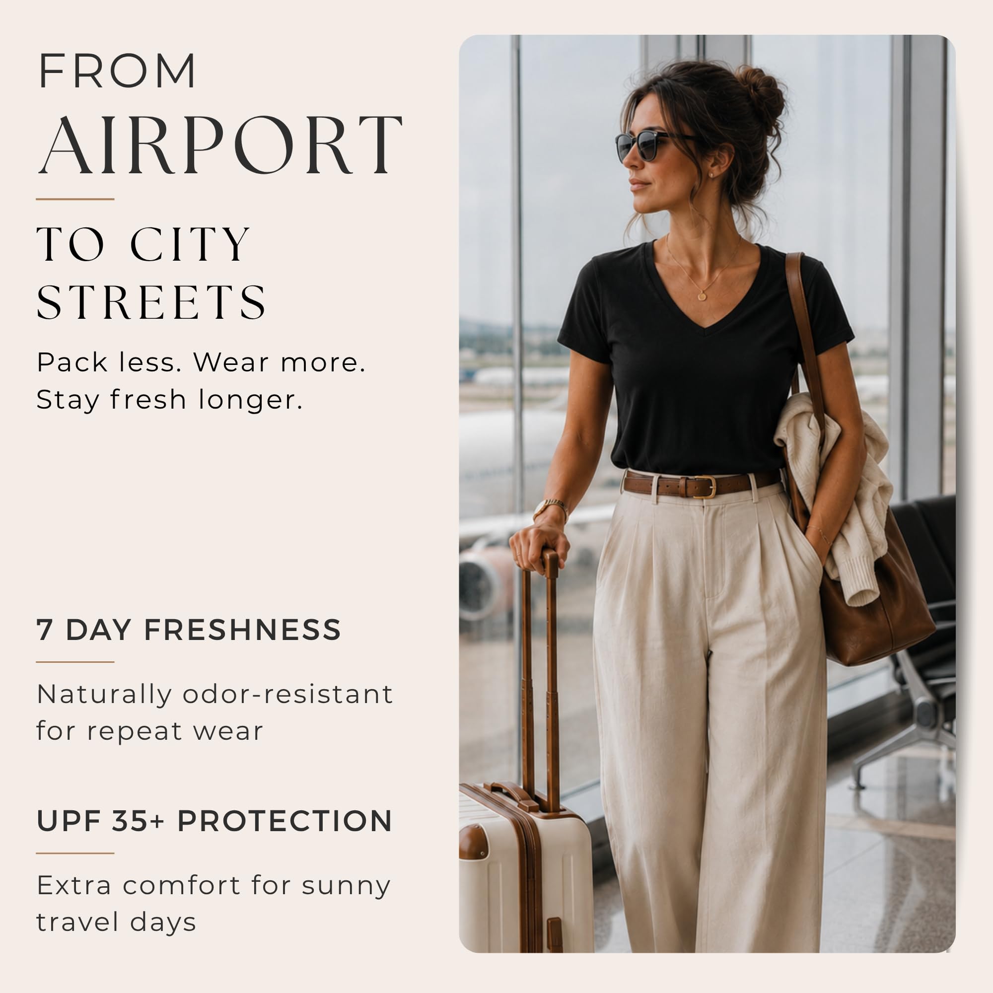 menique Maglietta da donna in 100% merino, a maniche corte, girocollo, protezione dai raggi UV, UPF 35, leggera, traspirante, termica, estiva, per escursionismo, corsa, fitness