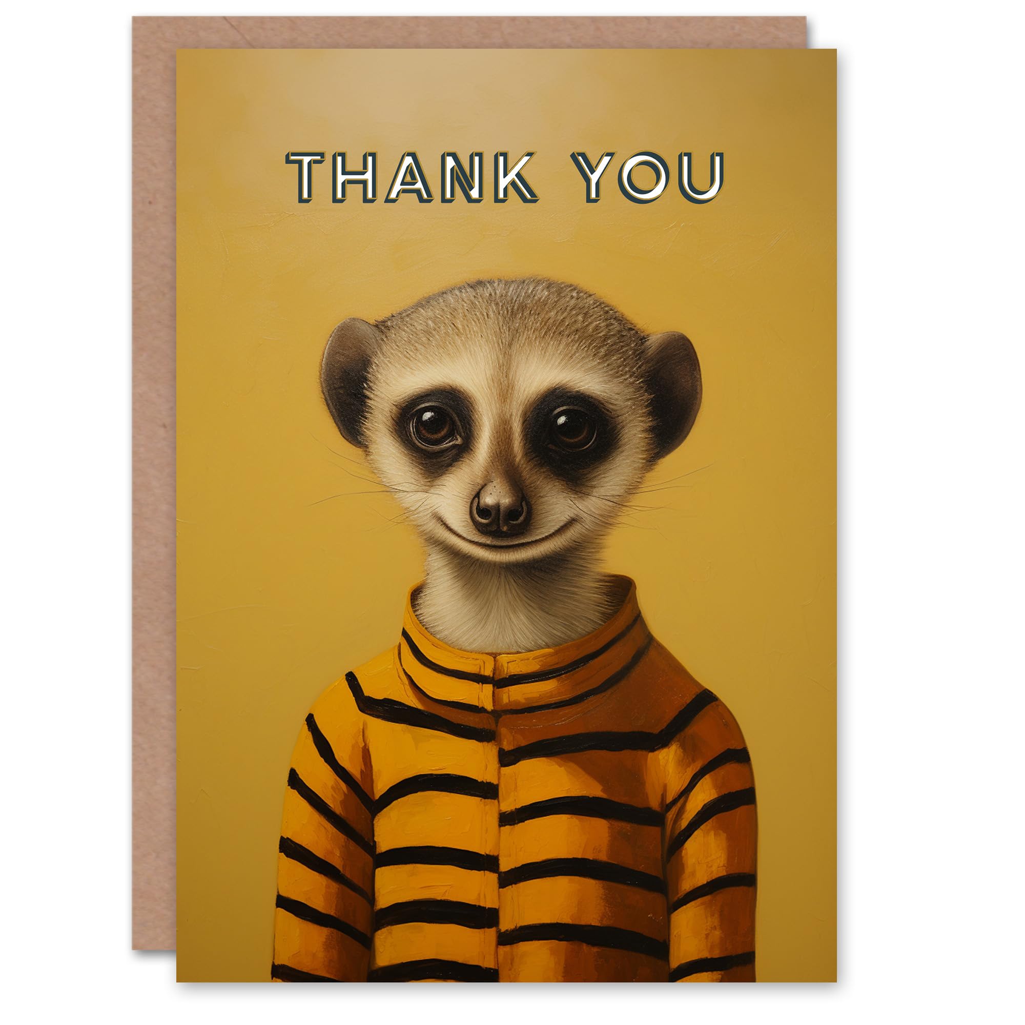Artery8 Thank You Greeting Card Meercat Cute Smile For Him Her