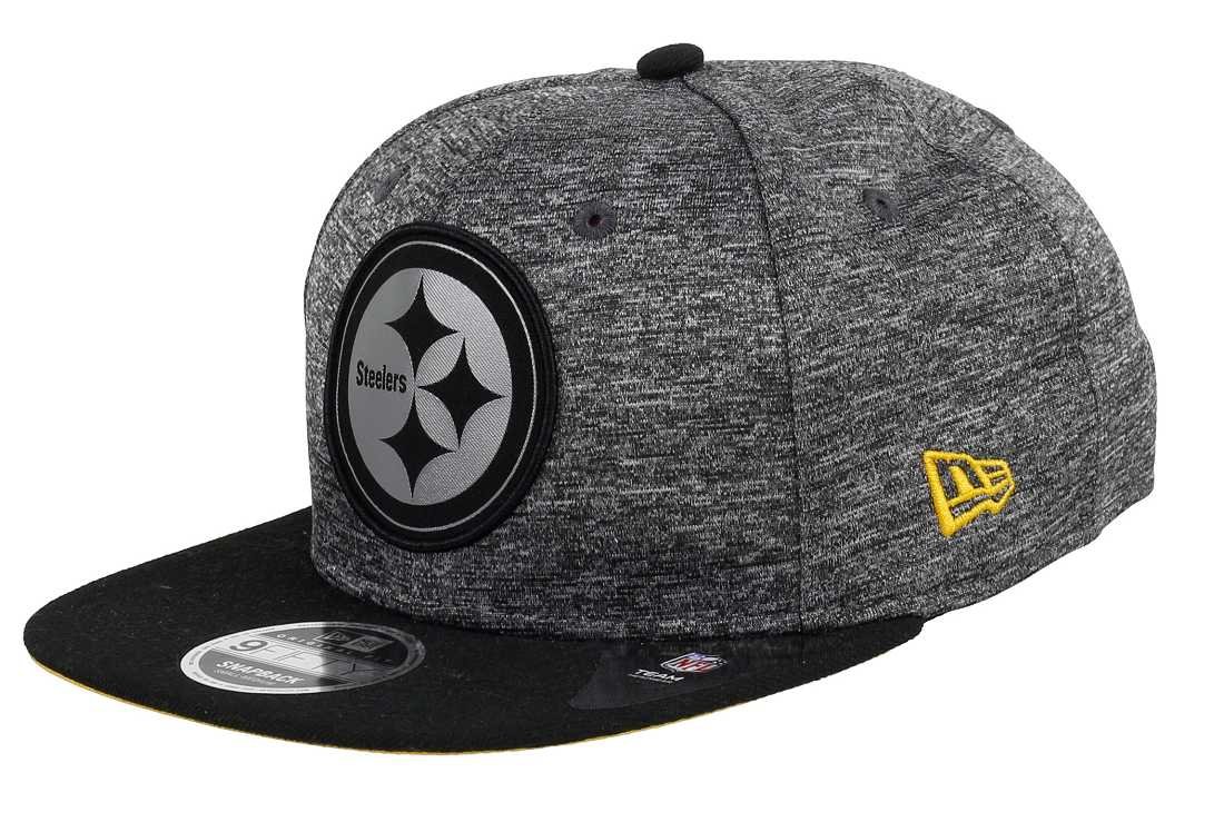 New Era Black Gray Steelers Pittsburgh Steelers 9Fifty Snapback Grey Collection Black/Grey - S-M