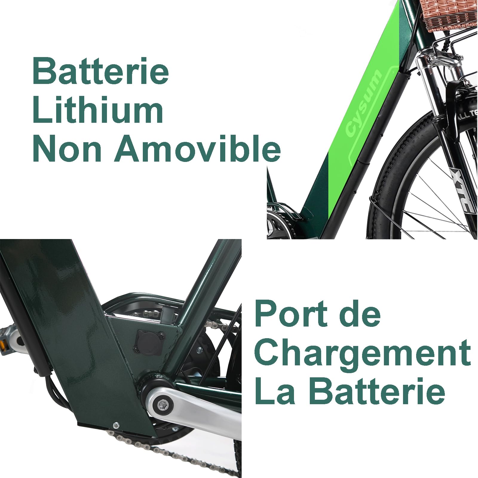 cysum cityrun bici elettrica donna, 26'' pedalata assistita Bicicletta Elettrica, City E-bike per adulti, 250W motore 25km/h, 36v 360WH batteria al litio, gamma 80KM, lcd dispaly