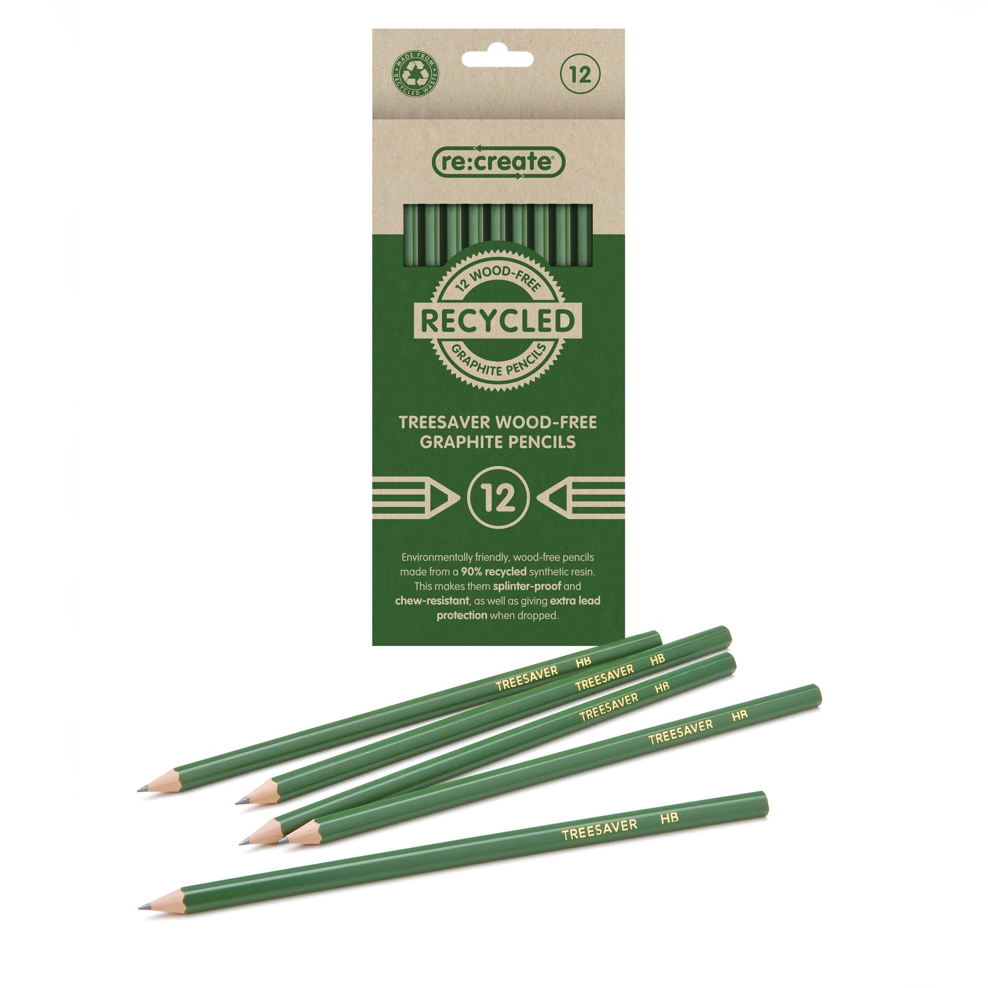 Recreate ReCreate Treesaver Recycled HB Pencil 12 Pack TREE12HB