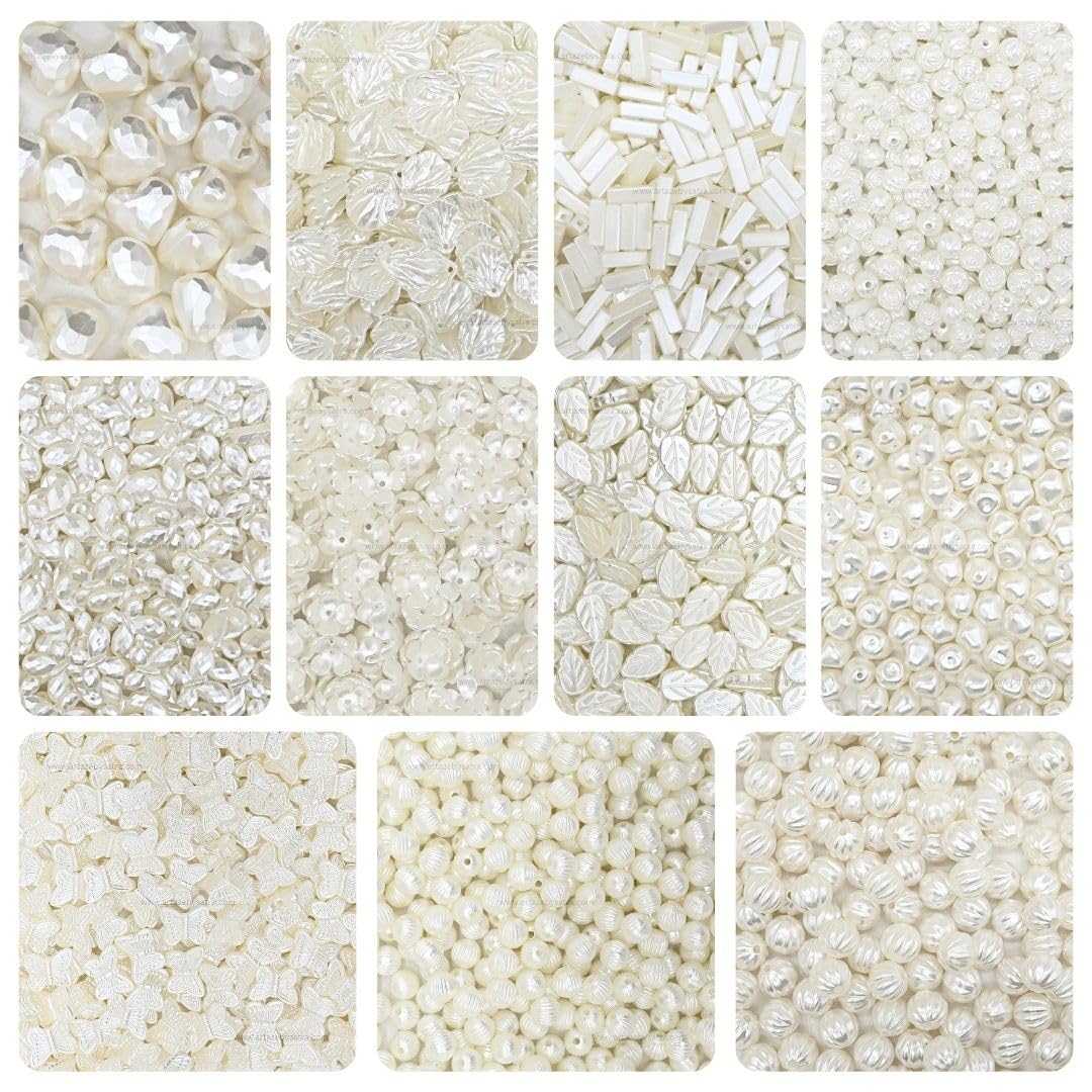 Satra Traders Irregular Pearl Pearlized Beads for Jewelry Making, DIY Crafts, Bridal Accessories | Qty : 100g | Size : 11mm