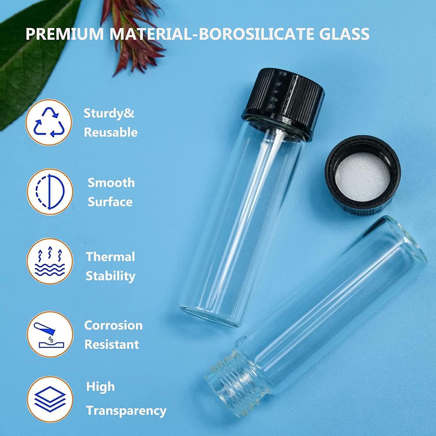 ALWSCI 4mL Flacons à Échantillons en Verre Transparent 100pcs Flacons à Échantillons en Verre avec Bouchon à Vis, PE Liner Sample Containers Lab Vial 15x45mm