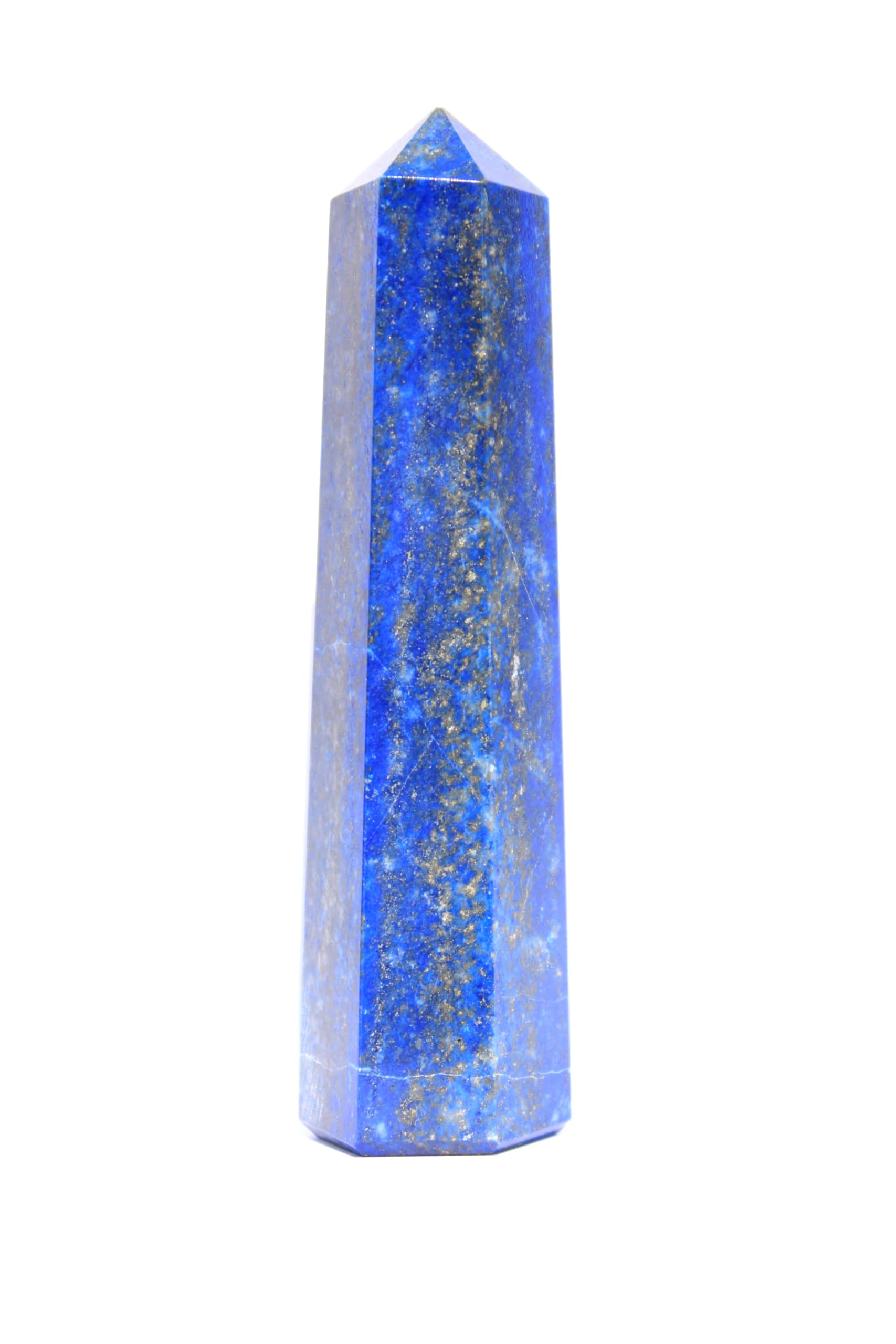 Jet International Blue Jet Crystal Genuine Lapis Lazuli Obelisk Tower Therapy Exclusively Jumbo 8 Facet Aura Rock Crystal Natural Polished Image Is Just A Reference.