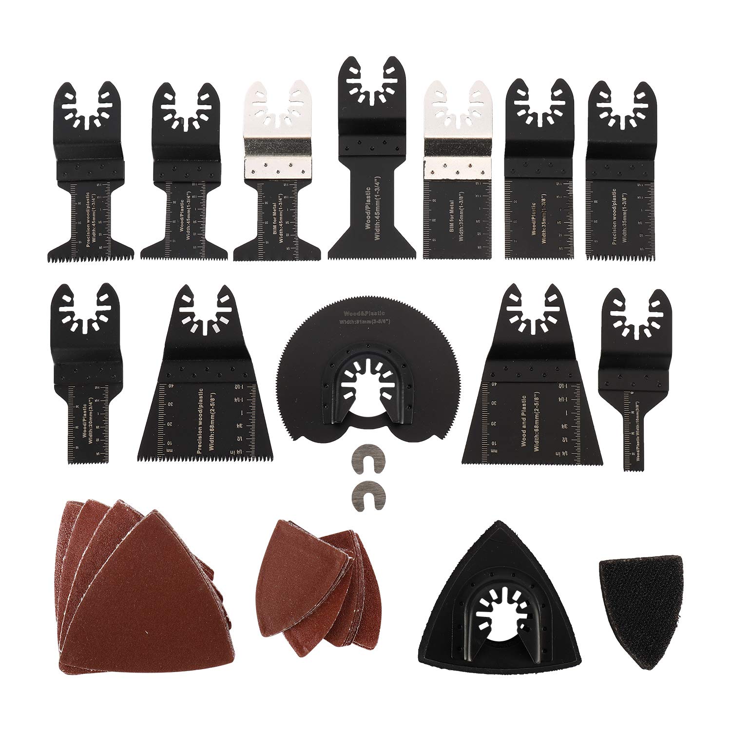 HYDDNice 56Pcs Oscillating Saw Blades Fast Fit Mix Blade Kit MM20 MM30 MM40 and MM45 Multitool Blades Set