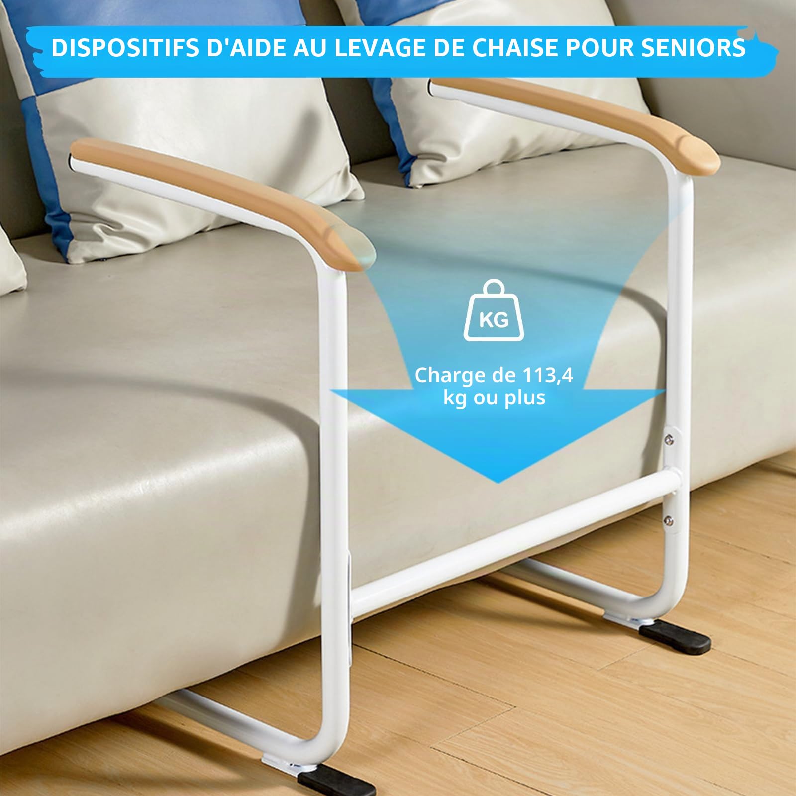 Aide à la mobilité pour personnes âgées, aide au lit, aide au quotidien, aide à la position debout pour adultes, aide à la mobilité, rampe de lit, barrière de protection contre les chutes, lit de soin
