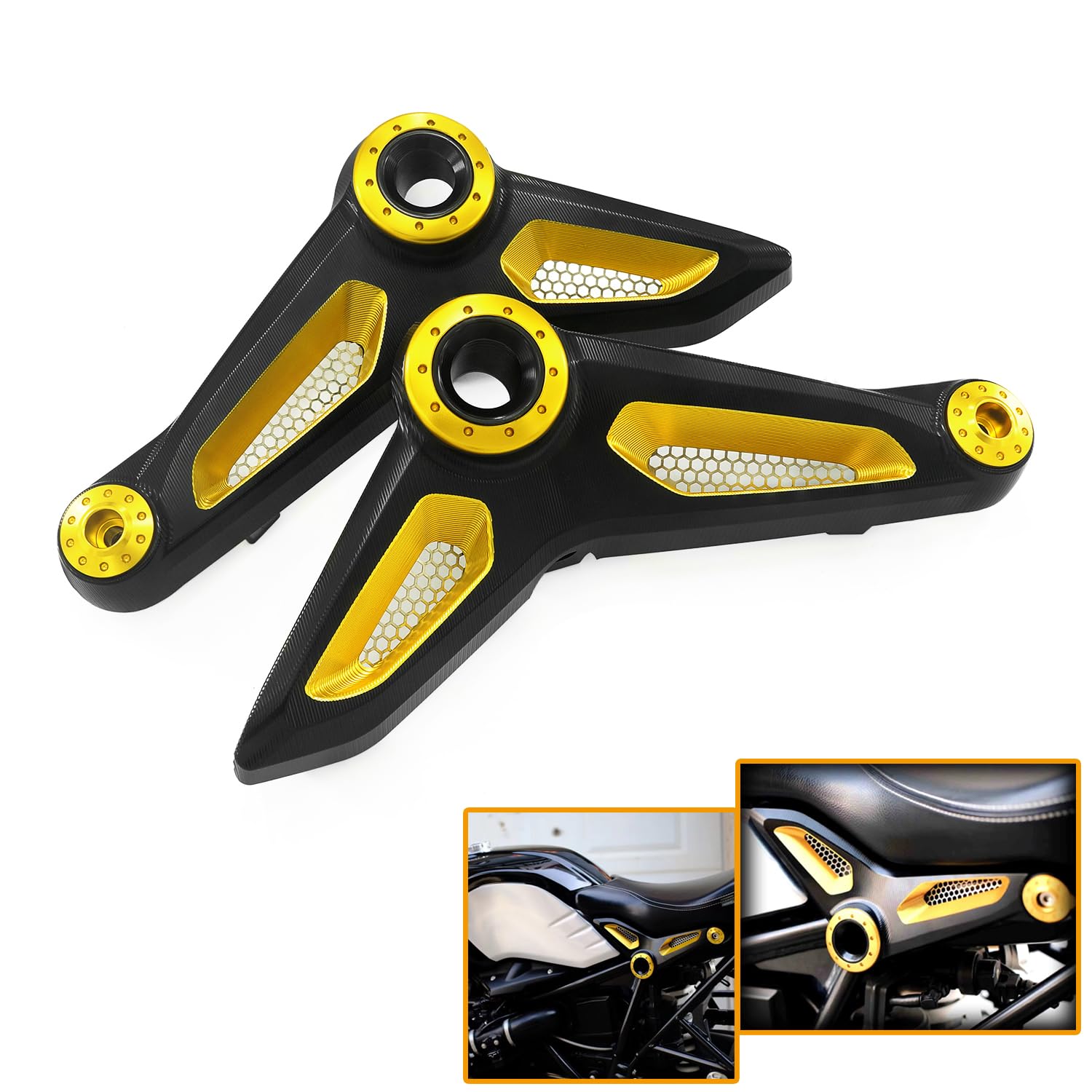 RnineT 純正 シートサイドブラケット Amazon | HEINMO オートバイアルミラテトライアングルボードシート