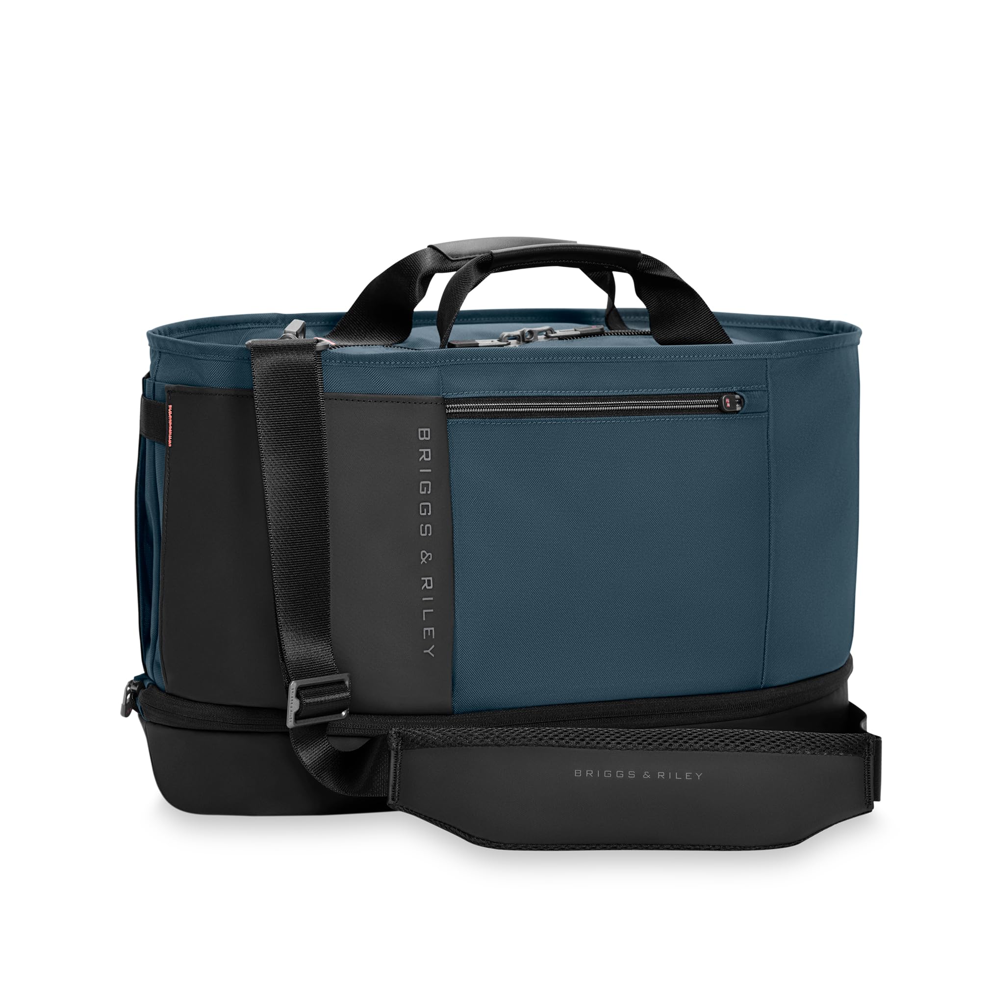 Briggs & Riley Expandable Overnighter - Personal Item Travel Bag for Women & Men, Carry On Weekender Bag for Airplane, Overnight Duffle Style Luggage, Removable Shoulder Strap - ZDX Collection, Ocean