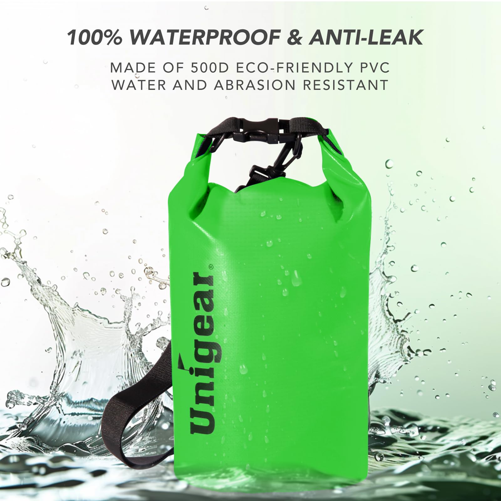 Unigear Dry Bag 2L/5L/10L/20L/30L/40L Waterproof Dry Sack Roll Top with Phone Case and Long Adjustable Shoulder Strap for Boating/Kayaking/Fishing/Rafting/Swimming/Camping/Snowboarding - Image 2
