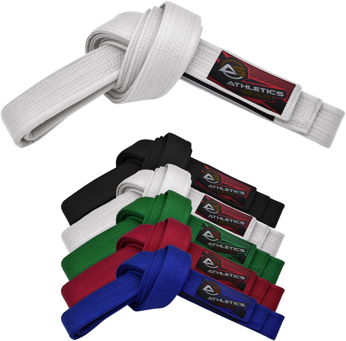 Martial Arts Karate Belt, 100% Cotton with Multiple Stitching Belts for BJJ, Judo, Taekwondo and Karate