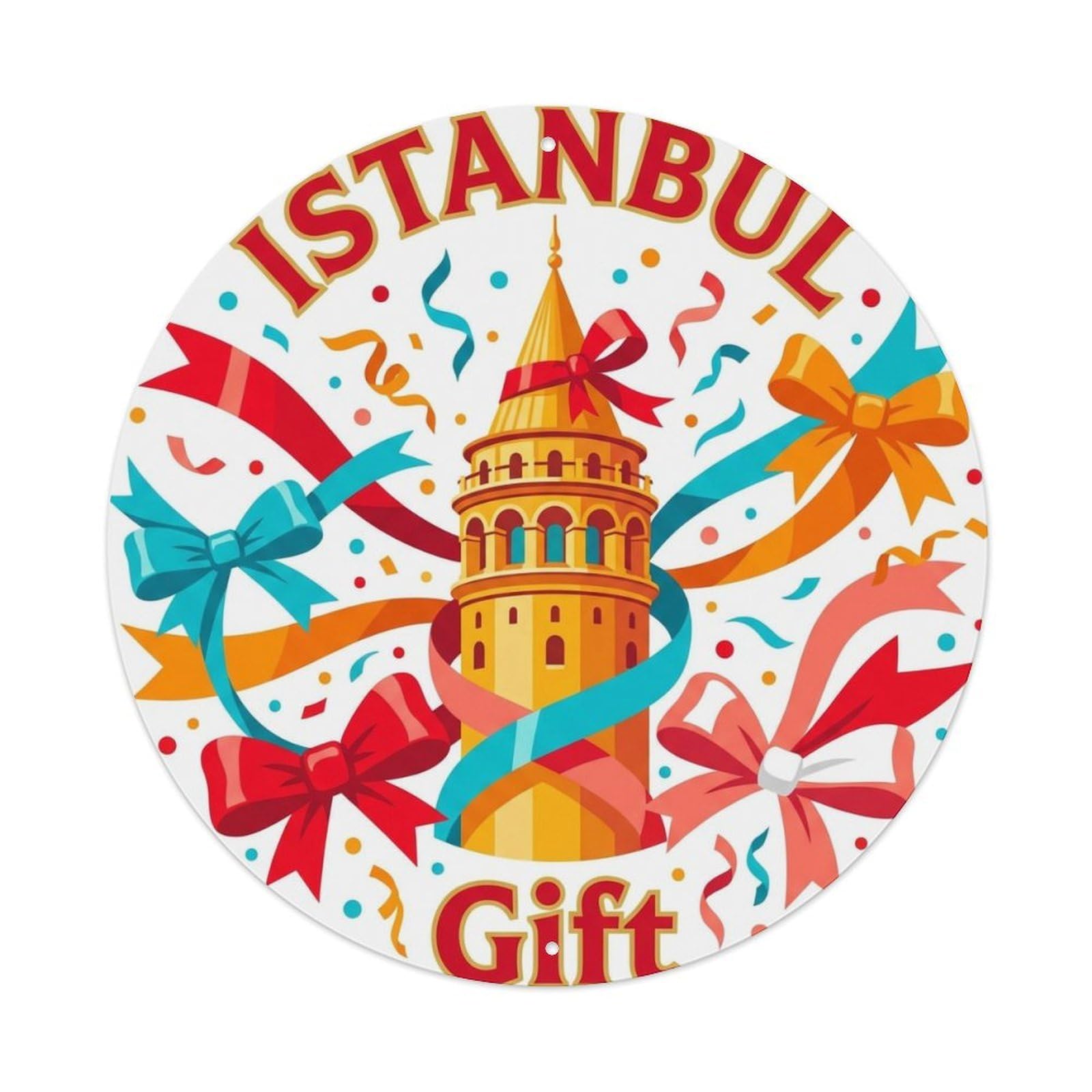 Vintage Travel Istanbul Turkey Gift Vintage Metal Tin Sign Plaque Wall Decor for Cafe, Club Bar, Office, Garden Metal Poster 8x8Inch