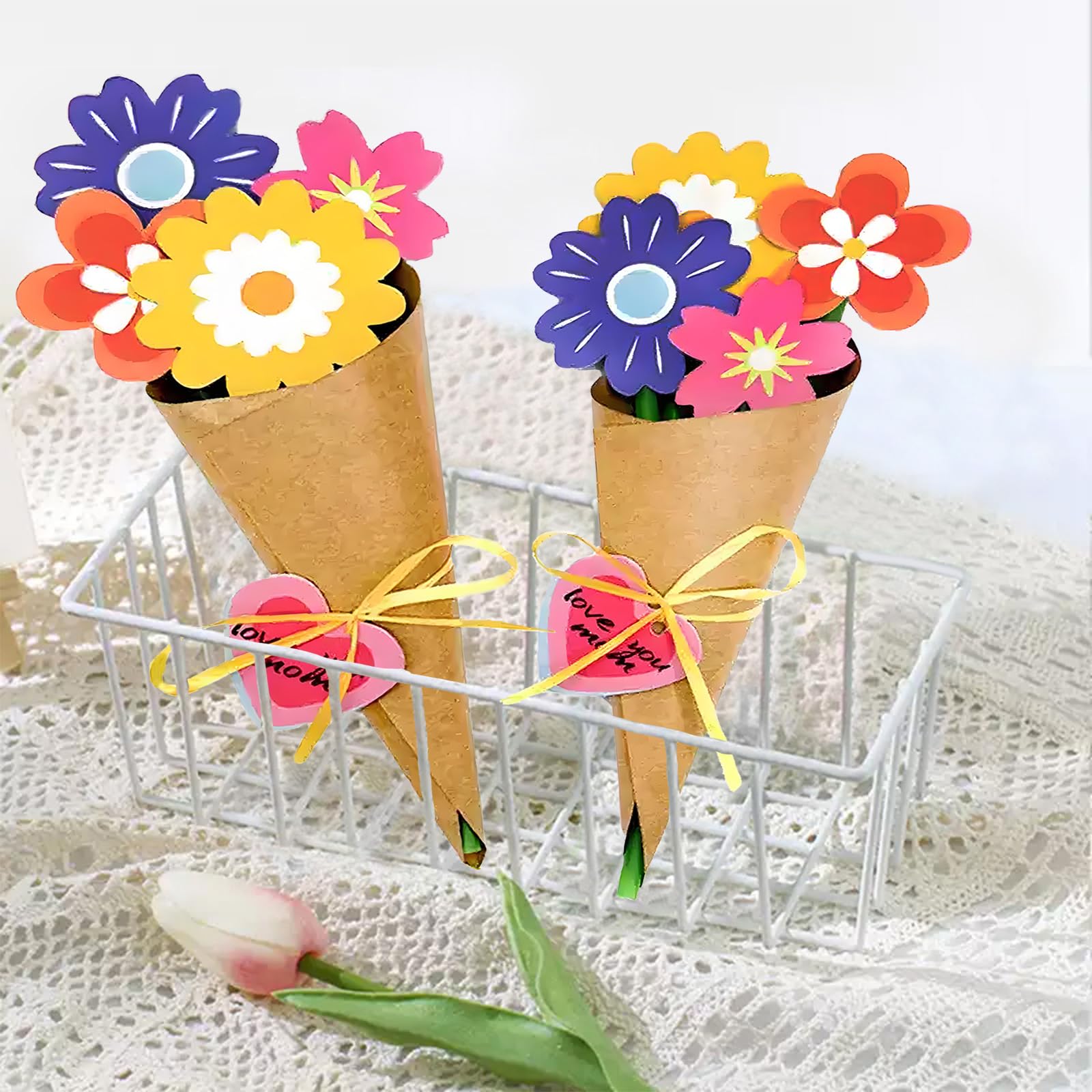 Kit fleurs en papier crépon - Bouquet automnal - Fleurs en papier crépon : créez des bouquets éternels