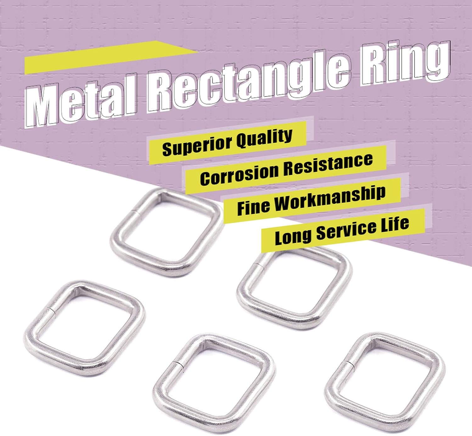 Swpeet 60Pcs 3/4 Inch - 20mm Sliver Metal Rectangle Ring, Webbing Belts Buckle Metal Rings for for Belt Bags DIY Accessories Keychains Belts and Dog Leash (Sliver, 3/4 Inch) - Image 5