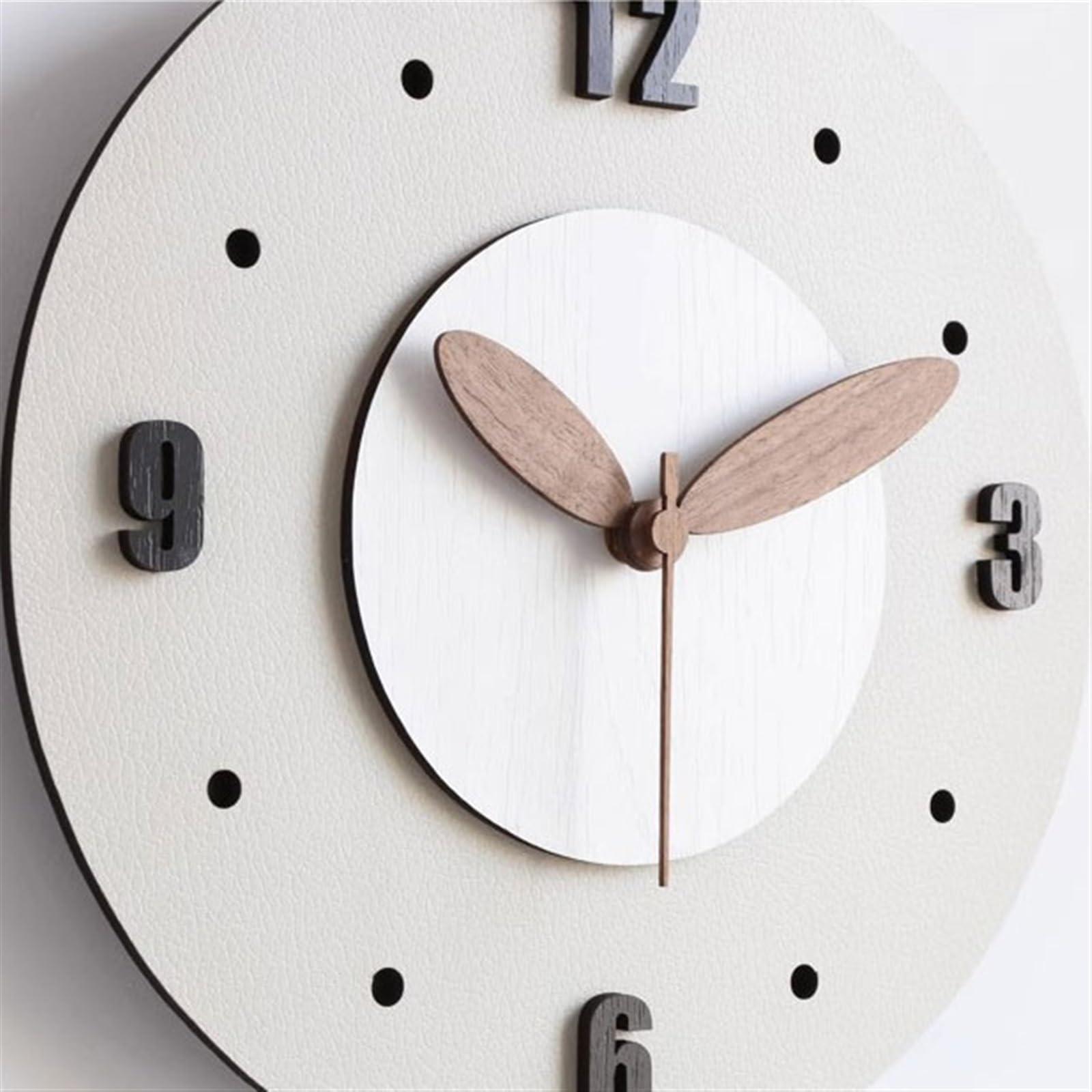 Reloj Cocina Reloj de Pared silencioso Color Crema Simple for Sala Estar sin Perforaciones(Medio)