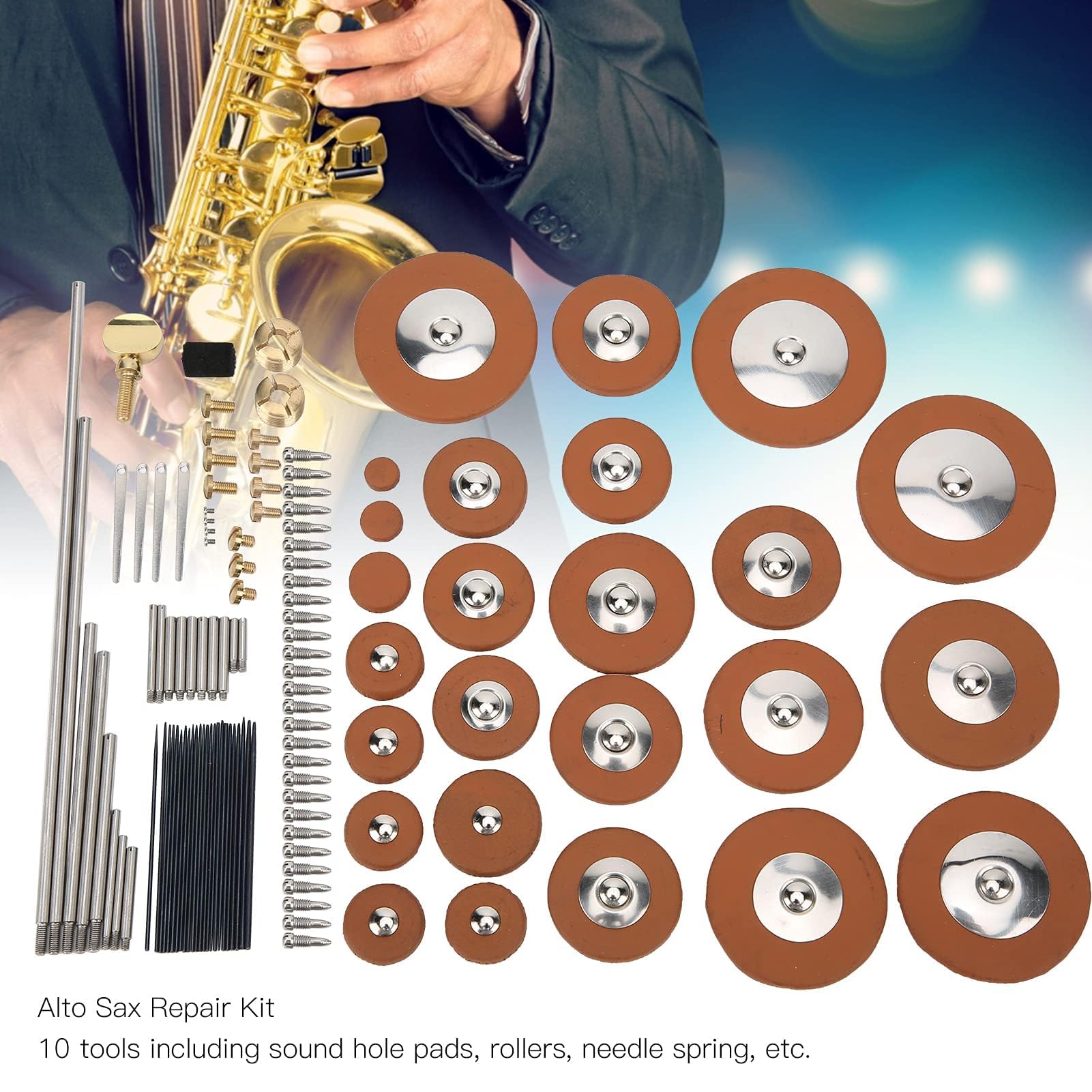 Altsaxophon-Saxophon-Zubehör, Ersatzpolster, Altsaxophon-Reparatursatz, Saxophon-Wartungswerkzeug-Set