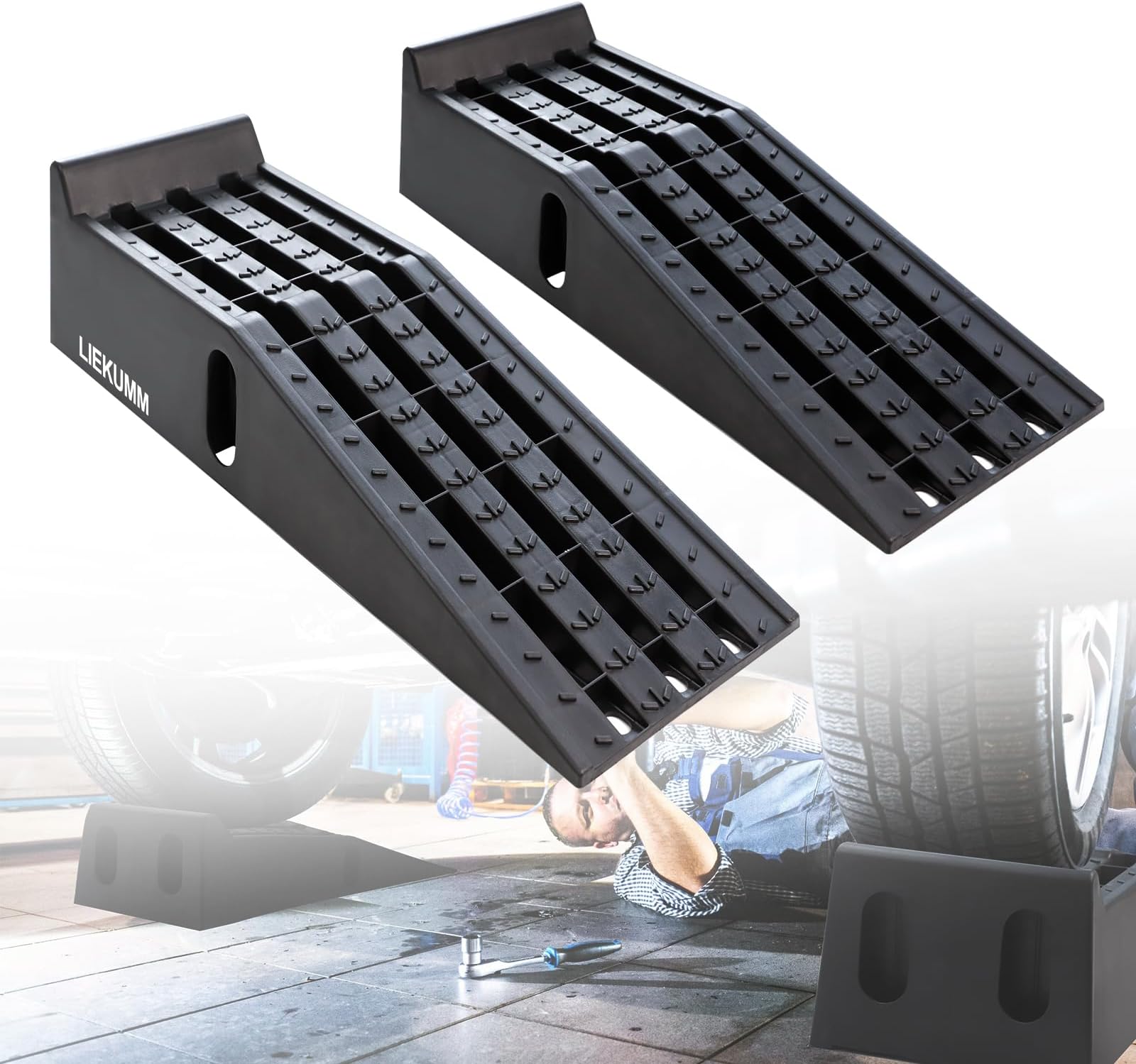 FloTool 11912 RhinoRamps MAX Vehicle Ramps - Set of 2 (16,000lb. GVW ...