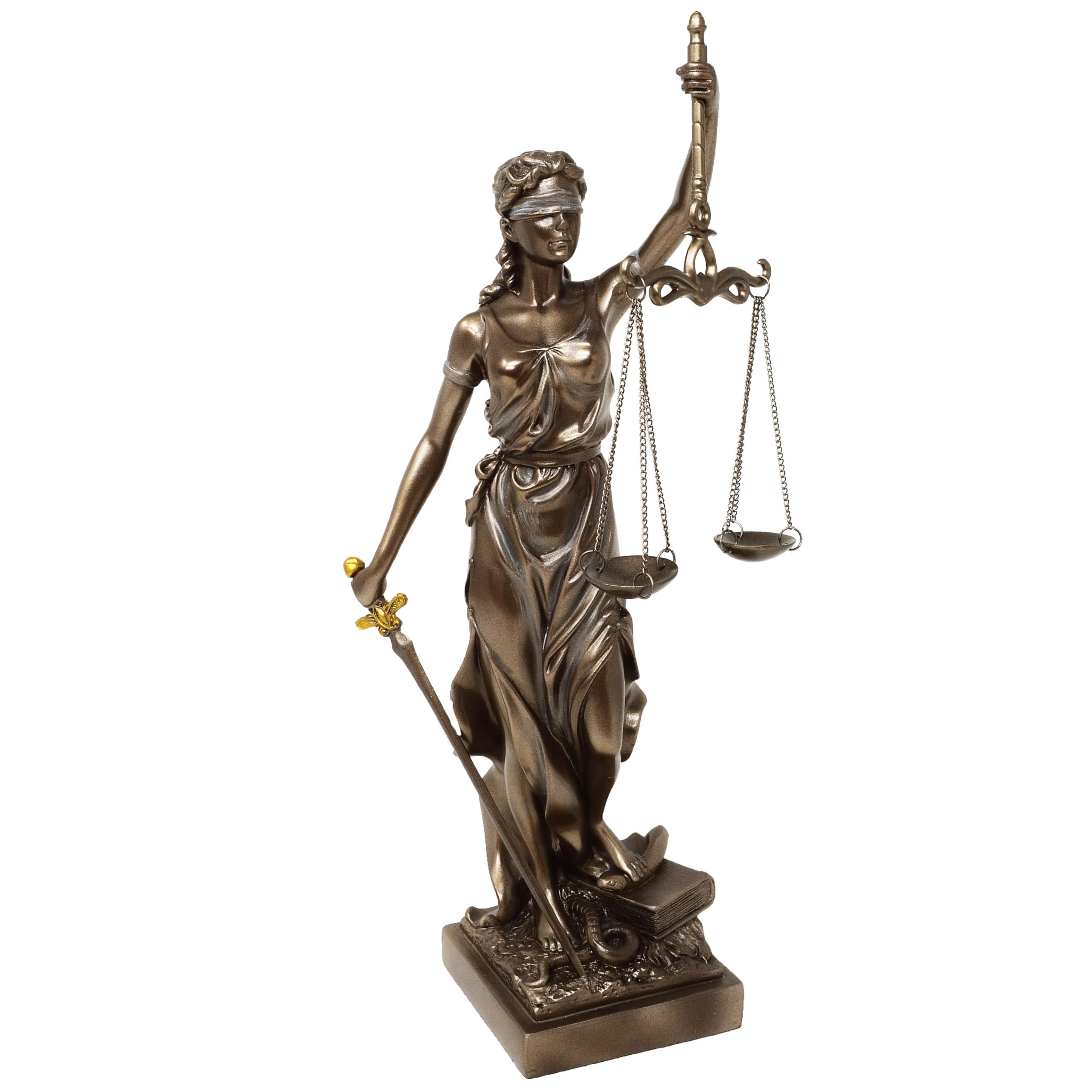 Scultura Justitia bronzo Decorazione Figura dio