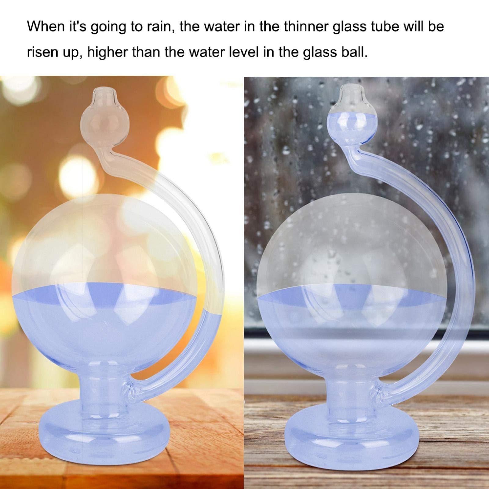Omabeta Previsioni del Tempo Bottiglia in Vetro Blu Barometro Previsioni del Tempo in Vetro Innovativo di Anniversario Istruzione Tot con Liquido all'Interno