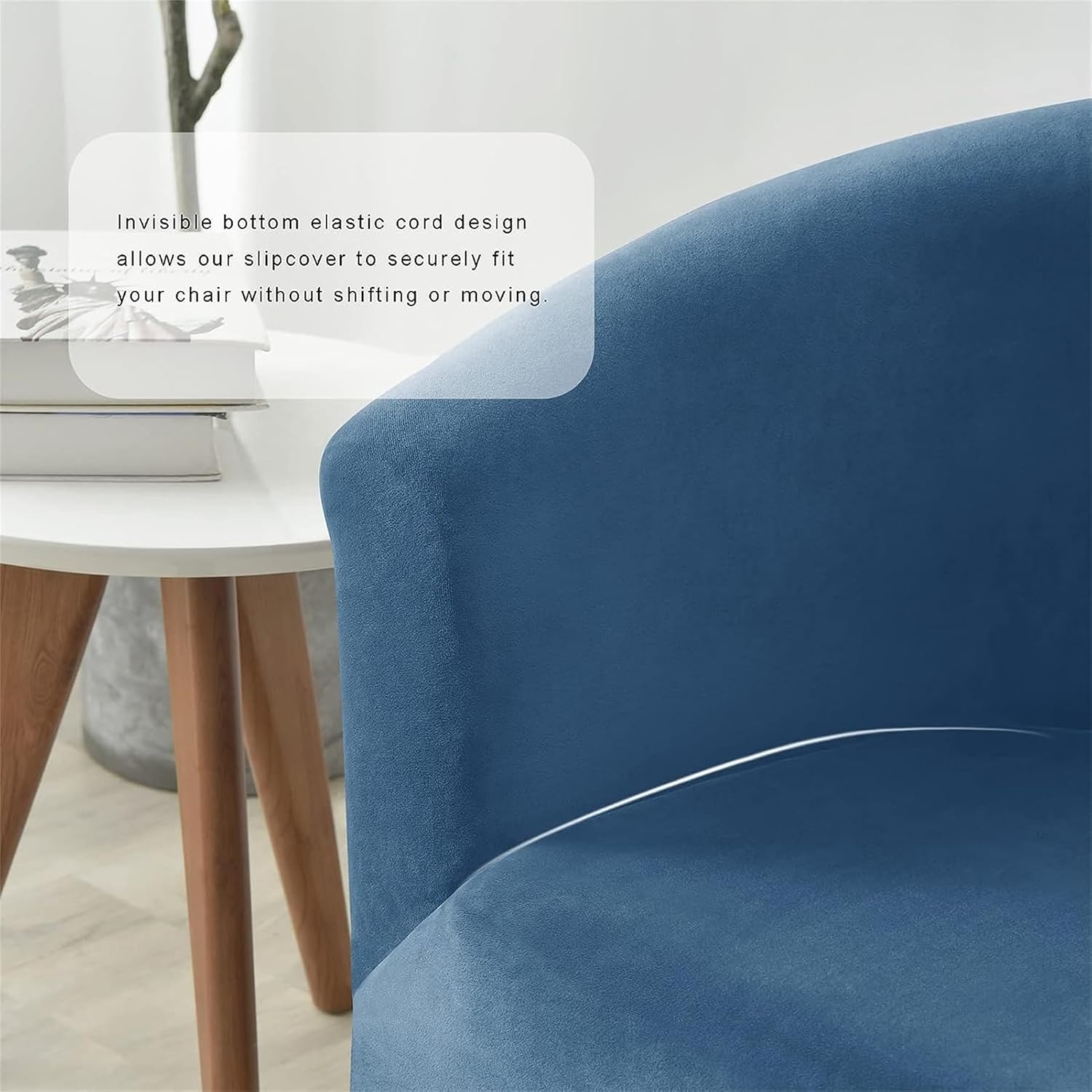 Velvet Tub Chair Covers for Armchairs, Stretch Club Chair Slipcover, Armchair Slipcovers, Sofa Covers, Furniture Protector Sofa Covers (Royal Blue,1-Piece)