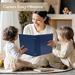 Artmag Album de photos 8x10 2 Packs Effacer les pages Couverture en cuir Diapositive dans l'album Chaque prise 52 Vertical 8x10 Album de photos Scrapbook Photo Artwork ou cartes postales Stockage (Blue)