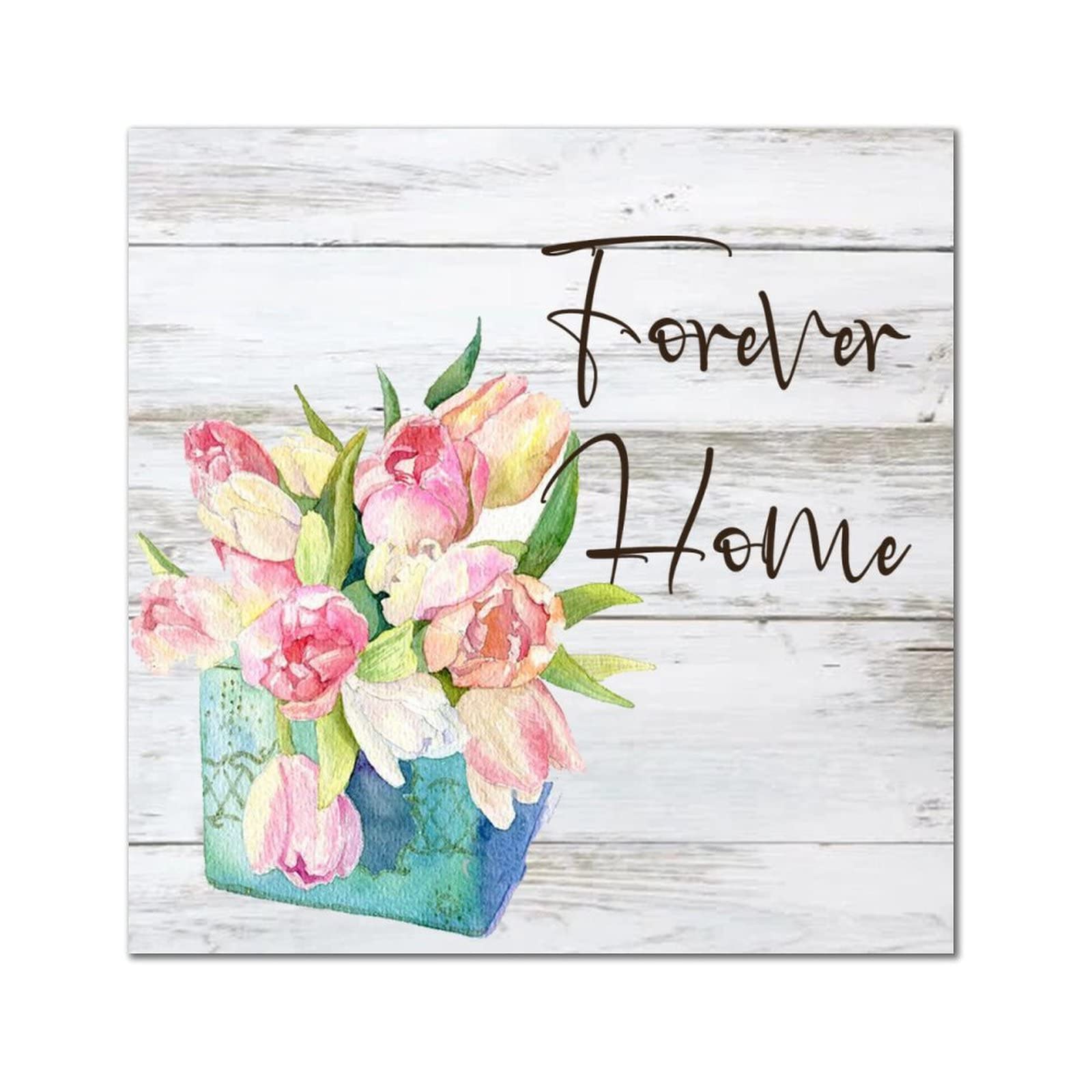 Plaque murale rétro en bois tulipe pour une ambiance douce et poétique