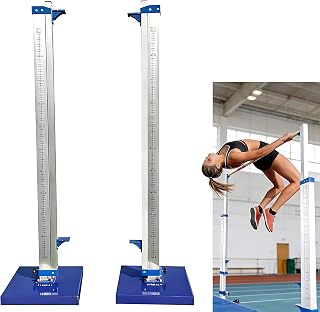 PéRtica de Salto de Altura en Aluminio para CompeticióN y Entrenamiento, Base Estable con Ruedas y Escala Graduada, para Colegios, Atletismo y PreparacióN Profesional