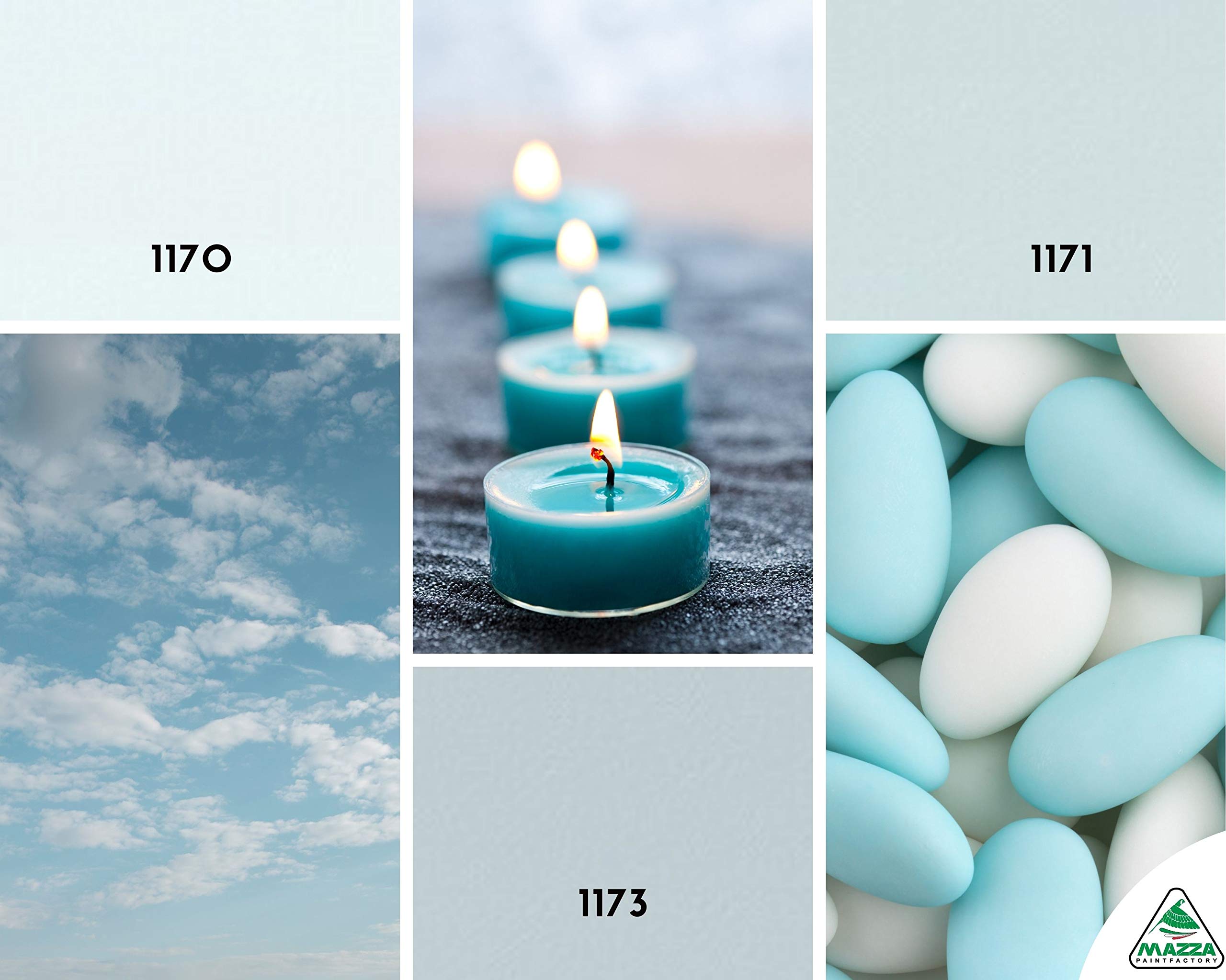 MAZZA Pittura per Interni Lavabile Acrilica Lt 14 Per Muri Interni Ed Esterni Bianca e Colorata Colorificio (Azzurro Cielo2 Mz1171)