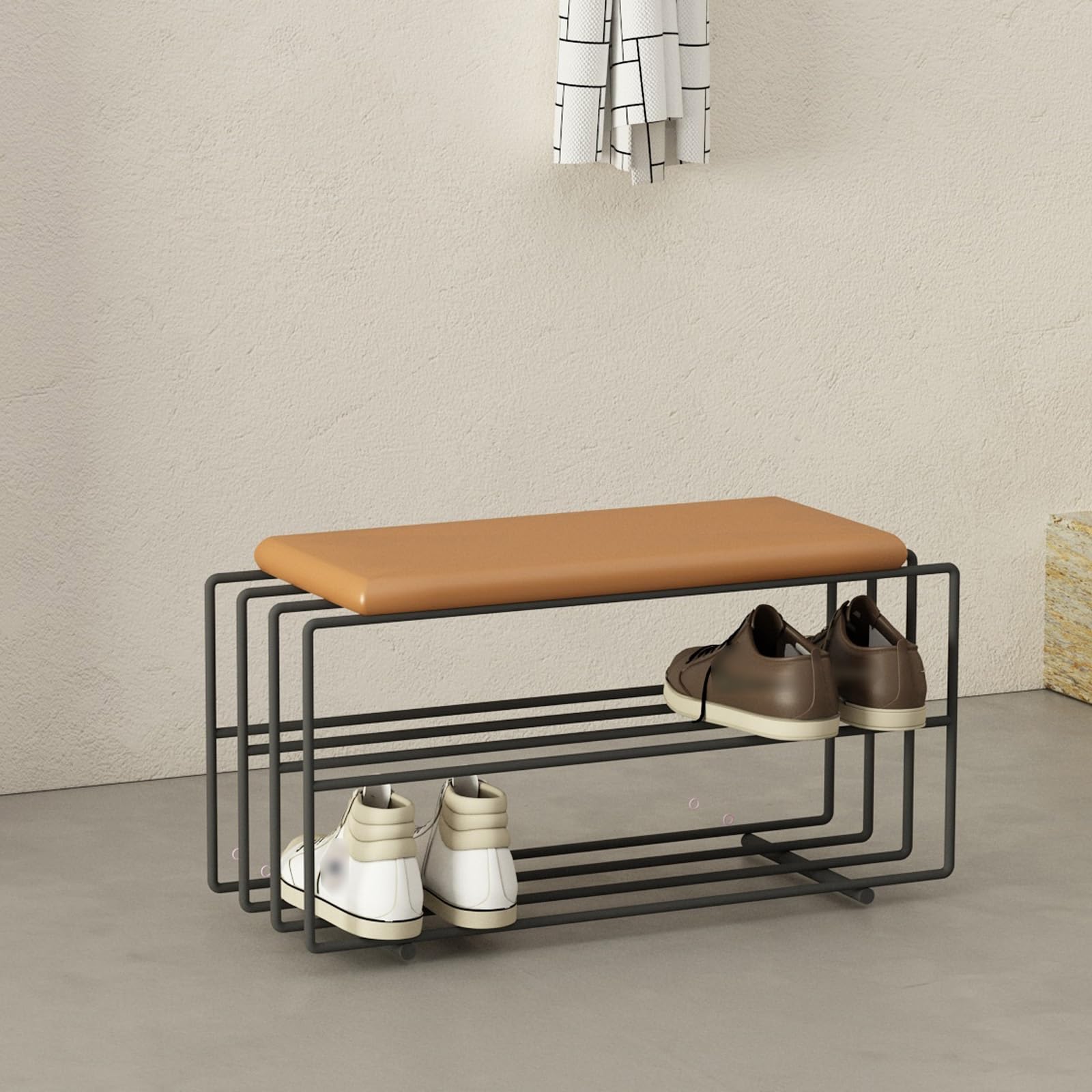 Banc à chaussures robuste avec assise pour optimiser les petits espaces
