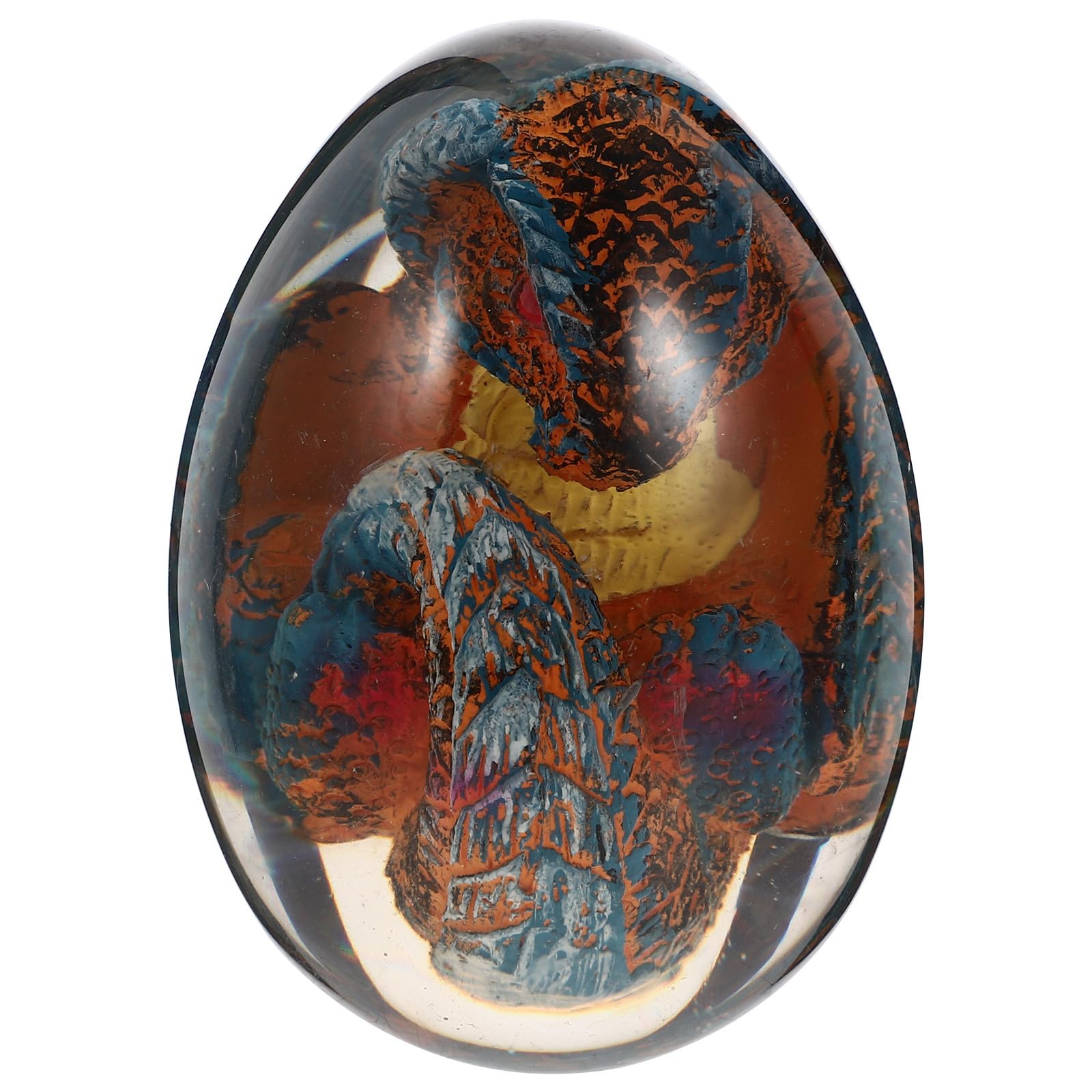 Œuf de dragon en résine bleu : figurine de bureau fantastique