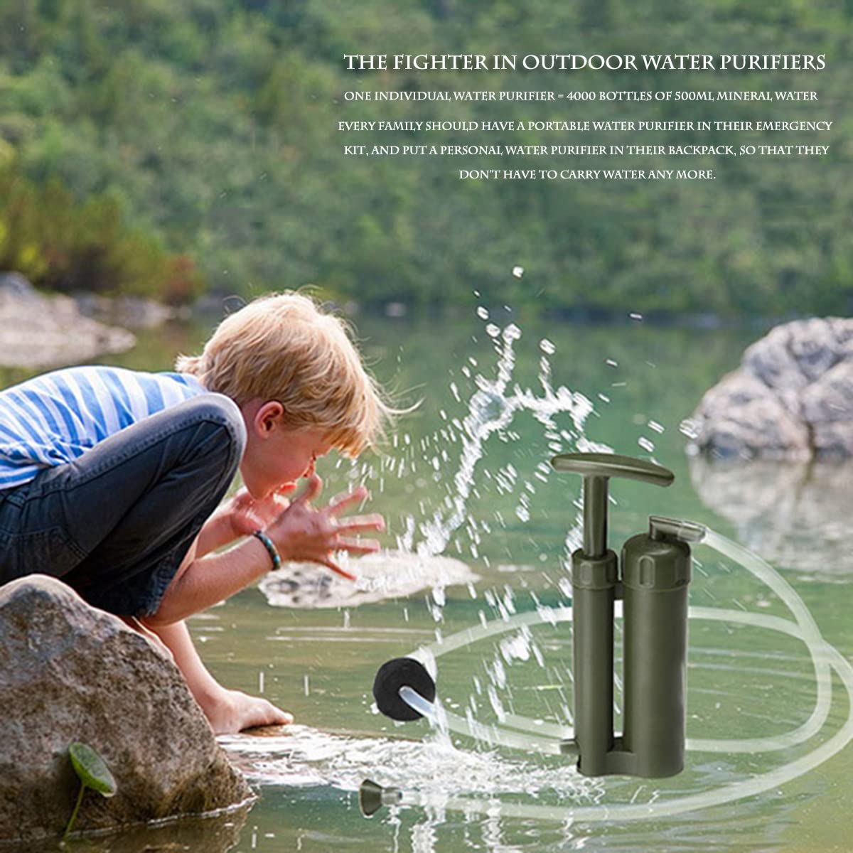 Filtre à Eau Personnel - Pour Randonnée, Camping, Voyage - Neuf