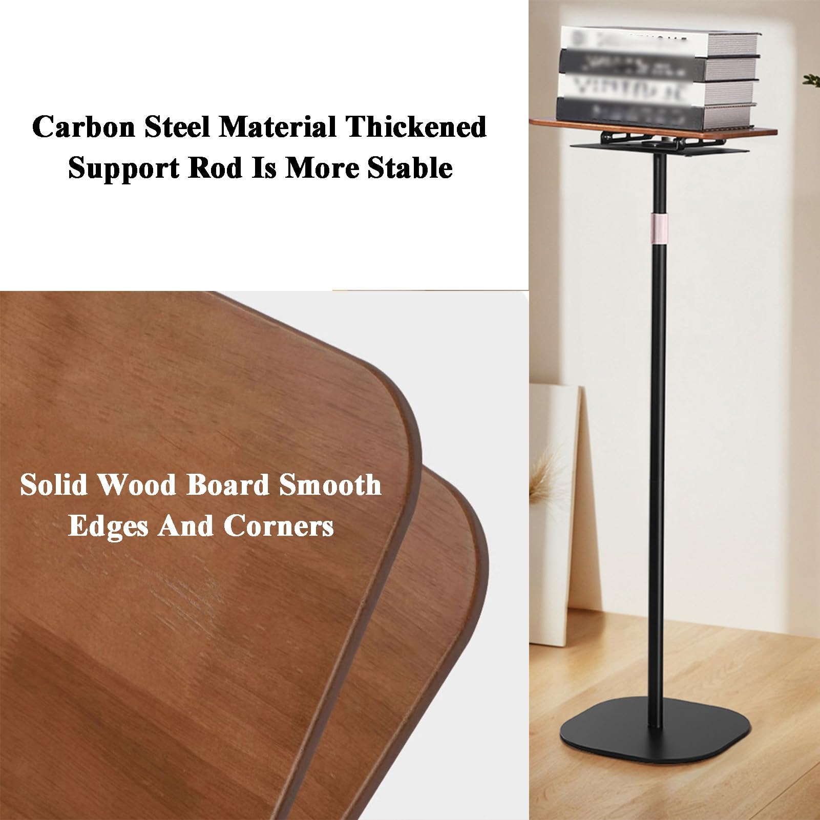 Genérico Soporte de Lectura de Madera Ajustable con Pinzas para páginas, Giro de 180° para el hogar y exhibición de música, Atril de Escritorio portátil (Altura: 50-90 cm, Color 1)
