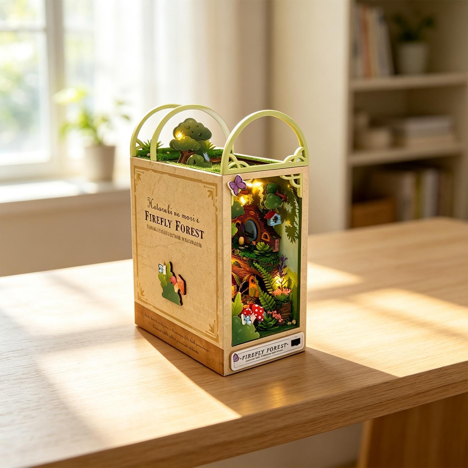 Zestawy Booknook Tiny Handmade Dekoracyjne Puzzle Craft Set | Domek dla lalek Booknook biblioteka dla dzieci dorosłych rodzina przyjaciel dom kryty szkoła urodziny