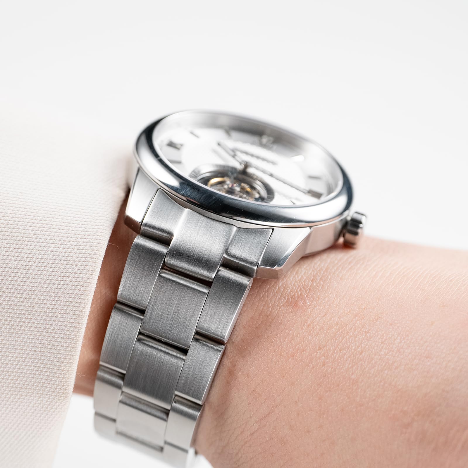OBLVLO Luxusmarke Herren Edelstahl Tourbillon Uhr Selbstaufzug Automatikuhren Wasserdicht Business Uhr für Herren SK-TOUR