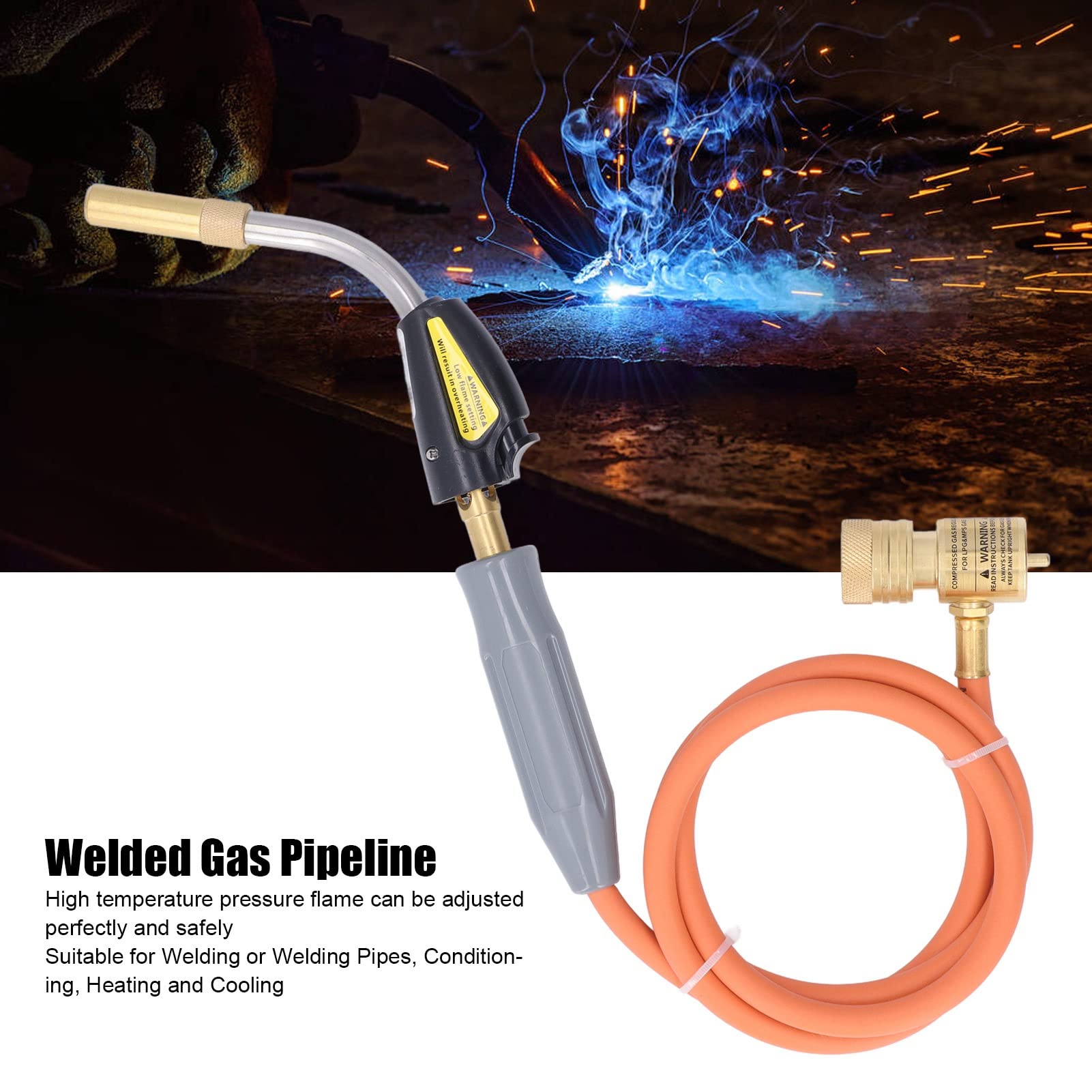 Self Igniting 360° Rotation Burn Tip Turbo Torch Welded Gas Pipeline Soldering Tool for Soldering Plumbing DIY