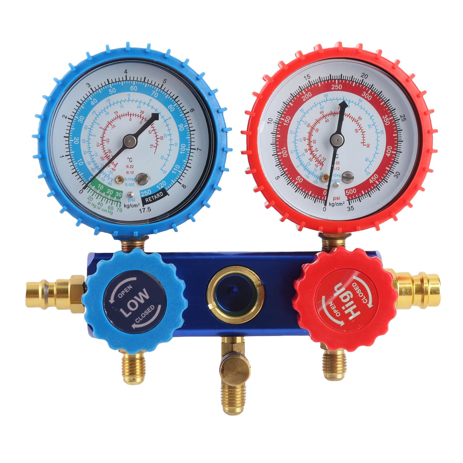 Set di Accessori per L'installazione del Climatizzatore con 2 Manometri, Attacco 1/4" e Tubi 1,5 M, per R134a, R22 e R410A