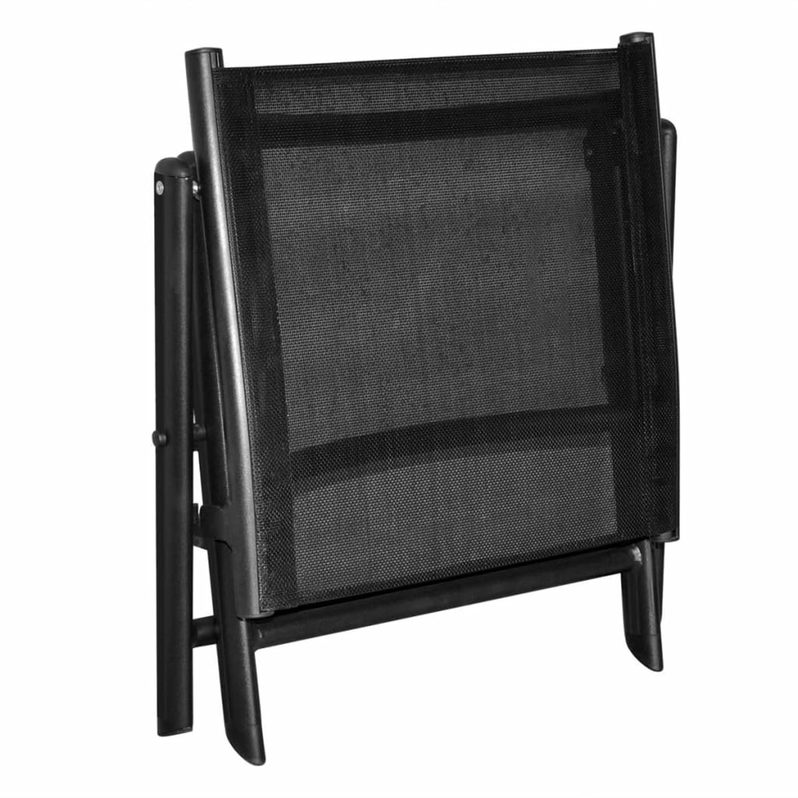 Homgoday Poggiapiedi Pieghevole Nero in Alluminio e Textilene, Poggiapiedi Divano, Pouf Poggiapiedi, Pouf Divano,Poggia Piedi per Divano
