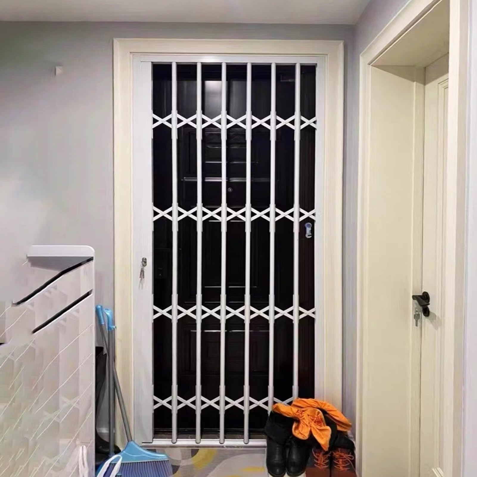 Rejilla Securi para puerta corrediza XL personalizable con barras antirrobo de 90 x 180 cm, protección mejorada para el hogar y fácil de instalar, perfecta para niños y mascotas.