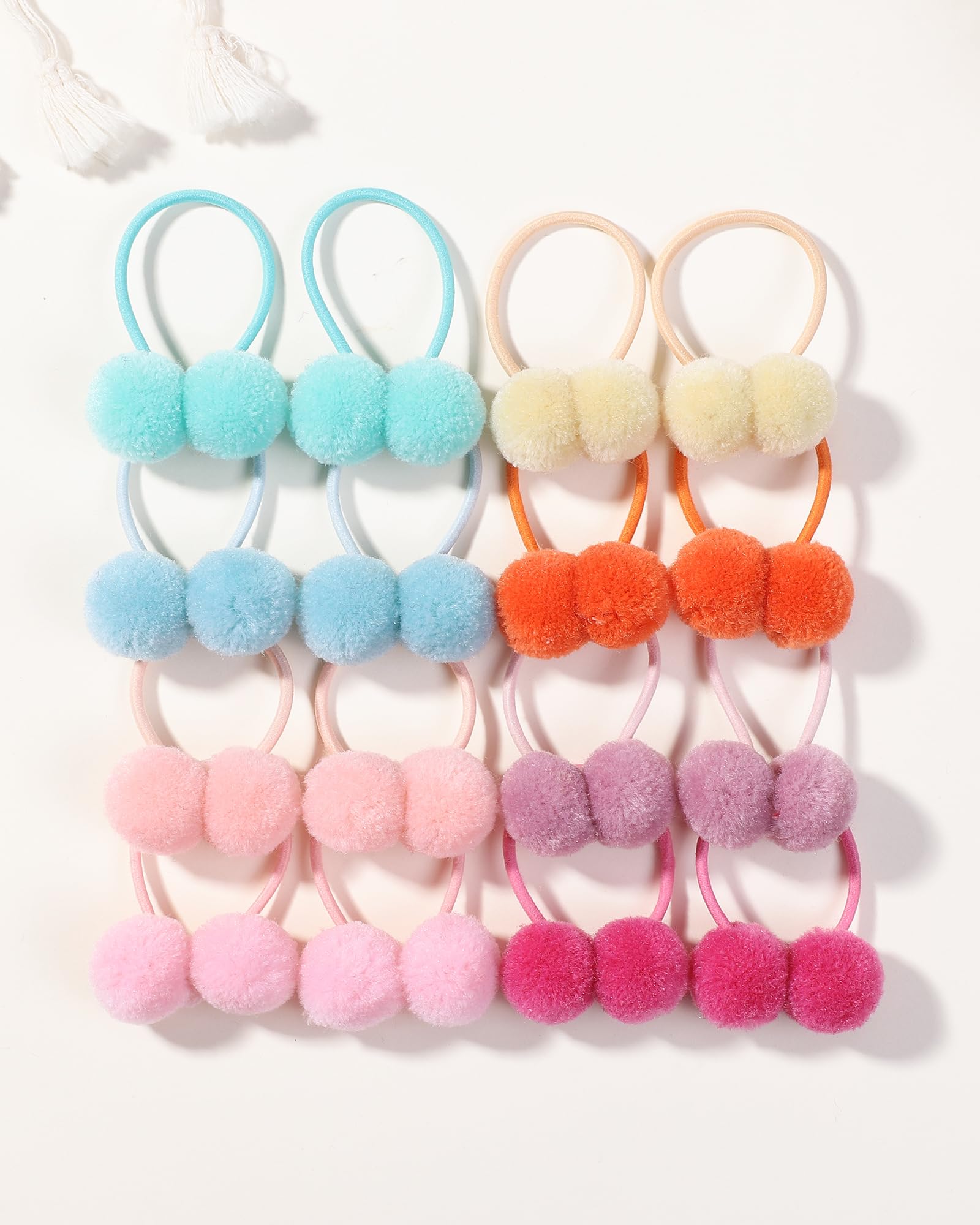 28pcs Bracelets de cheveux élastiques de pour bébés et filles, bande en caoutchouc douce, porte-queue de cheval multicolore pour tout-petits