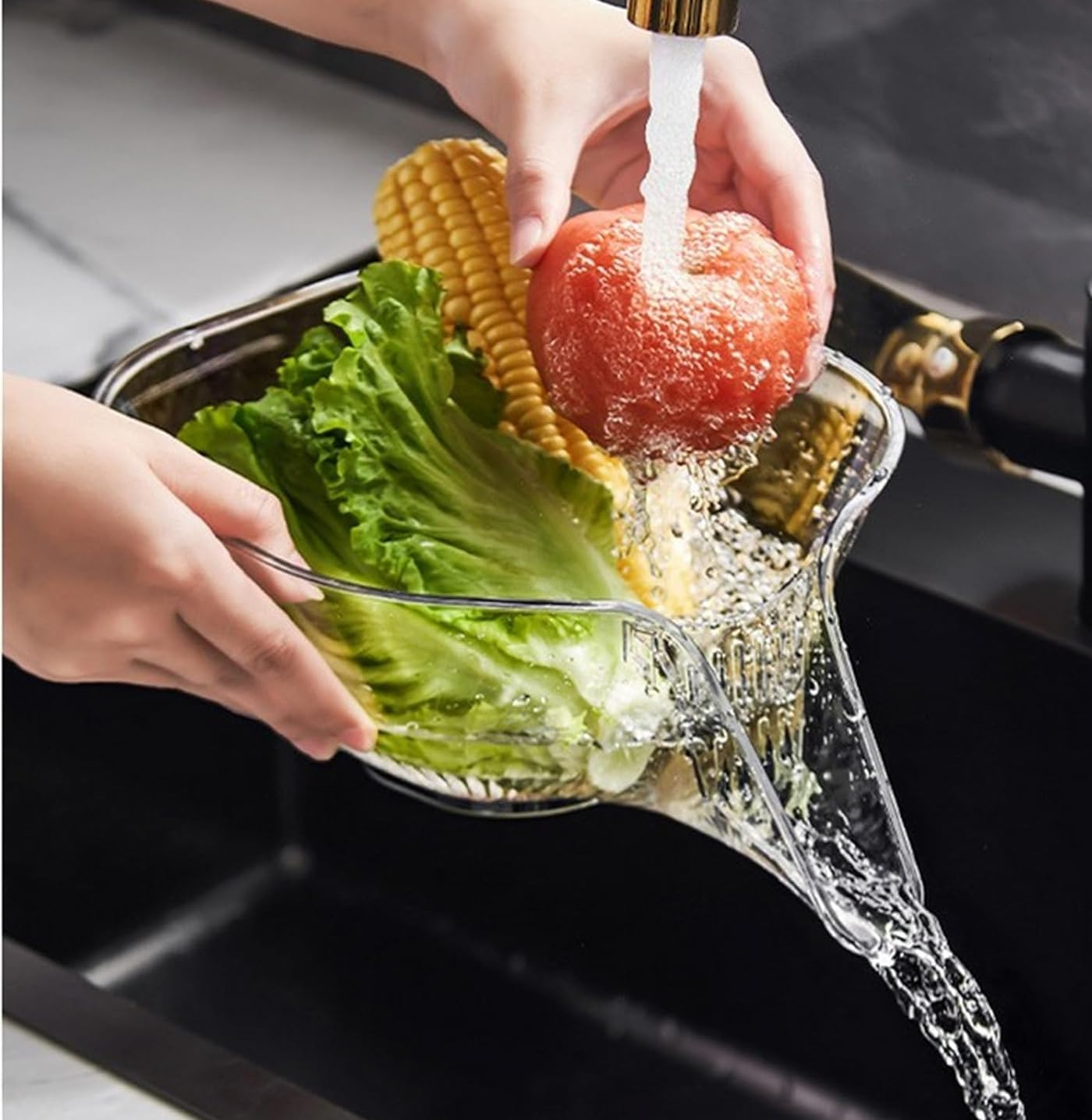 Cestello Filtro Per Lavello AWAVM | Colino Multifunzione Per Lavare Frutta E Verdura, Grande Capacità - Foto 4