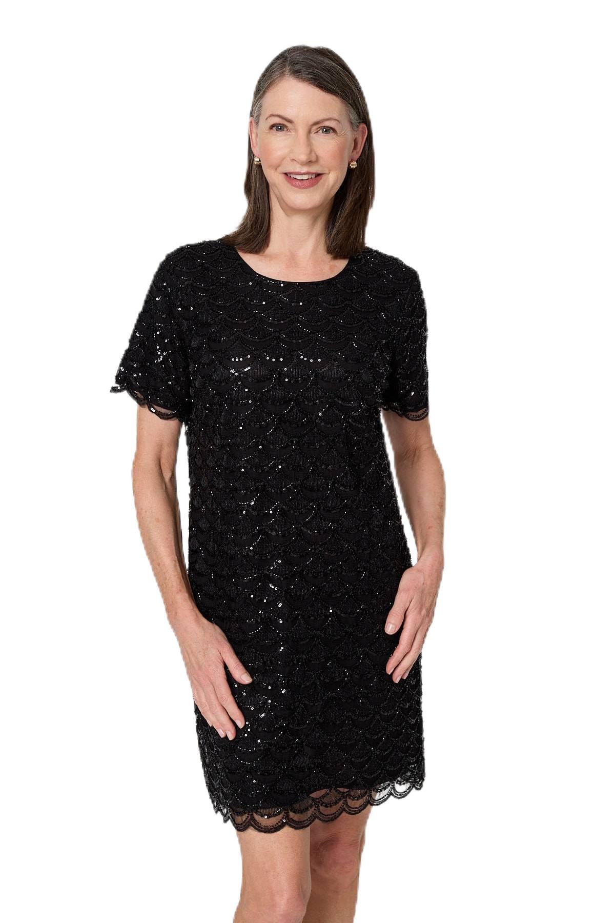 Izabel London Women's Embellished Shift Dress Black Size 14