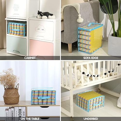 Miniatura 7 de Tamiplay Tapete de juego de espuma de 16 azulejos para bebé, suaves y seguros, tapetes de espuma EVA para el piso, tapete cuadrado para bebé, tapete