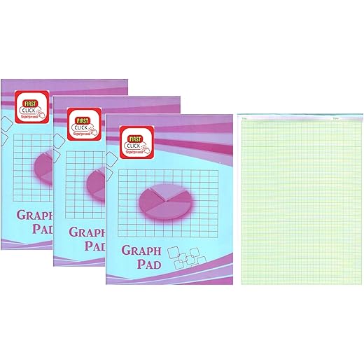 FIRST CLICK Graph Papers Pad 75 Sheets Big Size 28.6x22.2 CM