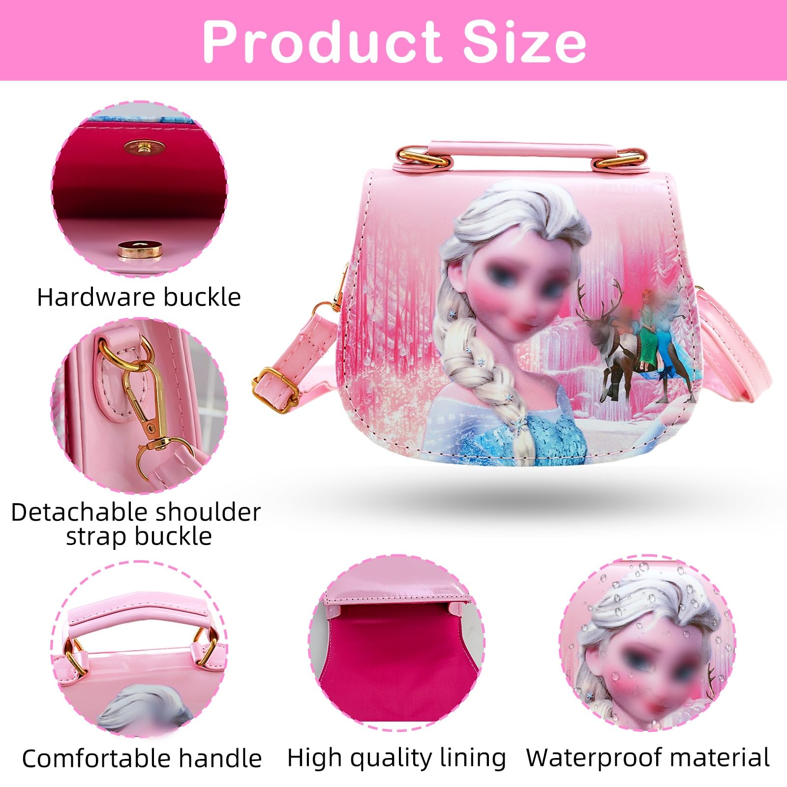 Kinderhandtasche,Umhängetasche Kinder Handtasche Mädchen Tasche für Mädchen zum Ausgehen oder Reisen Geschenke für Mädchen（Rosa/Lila）
