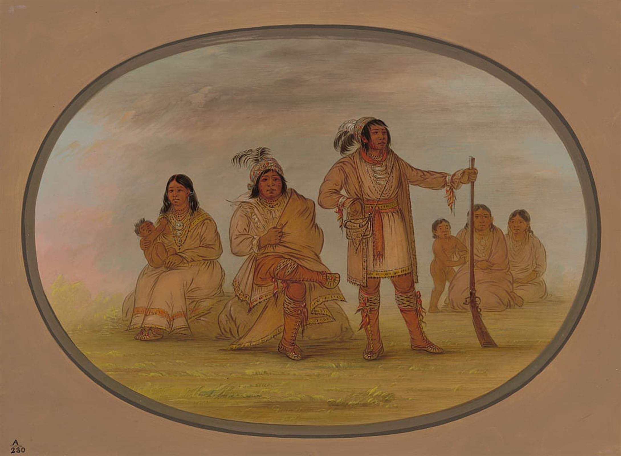 SERENDIPITP Aesthetic Poster Photo Wall Print Retro Picture Osceola and Four Seminolee Indians by George Catlin Modern Wall Artwork for Home Decor 60x90cm