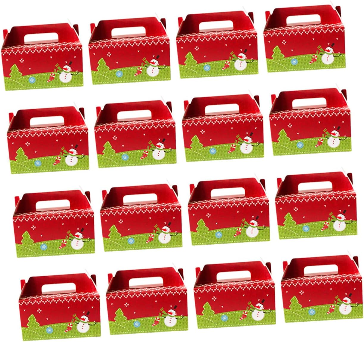 20pcs Christmas Cupcake Boxes Paper Containers with Window and Two-hole Insert, Paper Cake Carrier for Holiday Baking and Dessert Storage