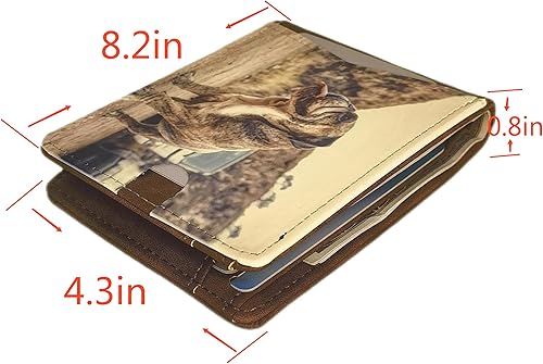 Miniatura 5 de Cartera de sublimación de cuero en blanco para hombre, clip para dinero, bolsillo frontal, delgado, doblez doble, bricolaje, Marrón, Bricolaje